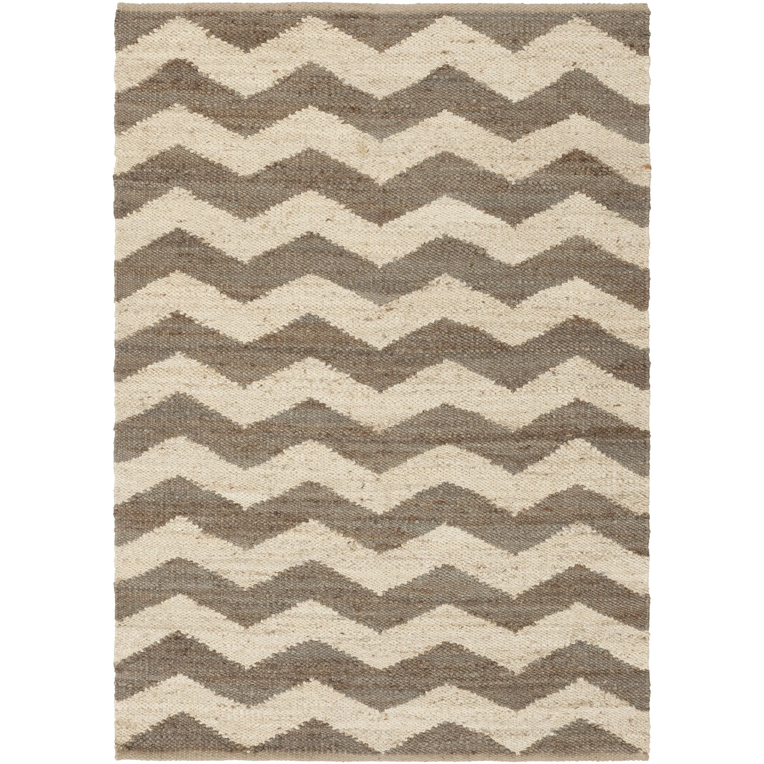 Hand-Woven Luton Chevron Jute Area Rug - 2' x 3'
