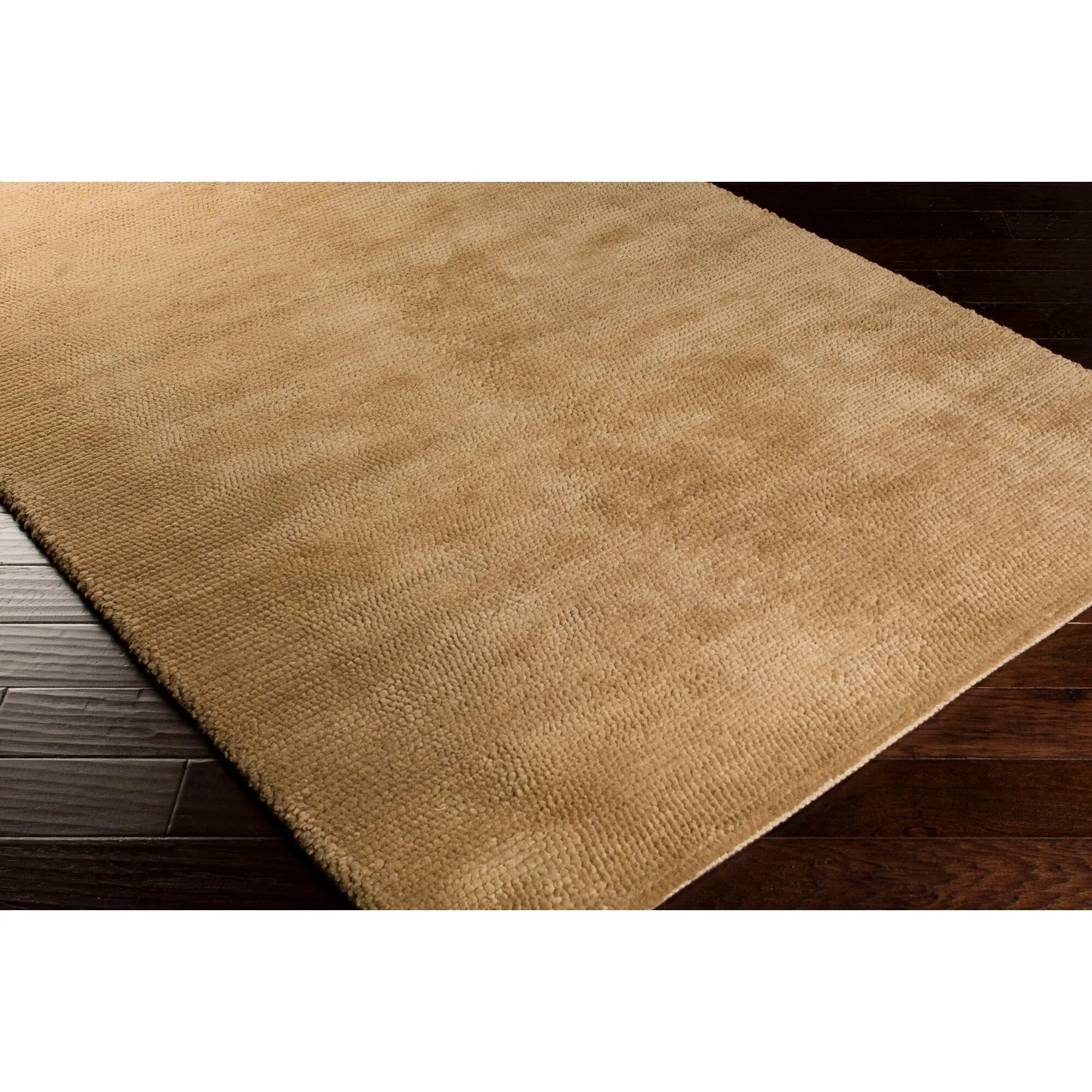 Hand-Woven Sutherlin Plush Shag Solid Color New Zealand Wool Area Rug