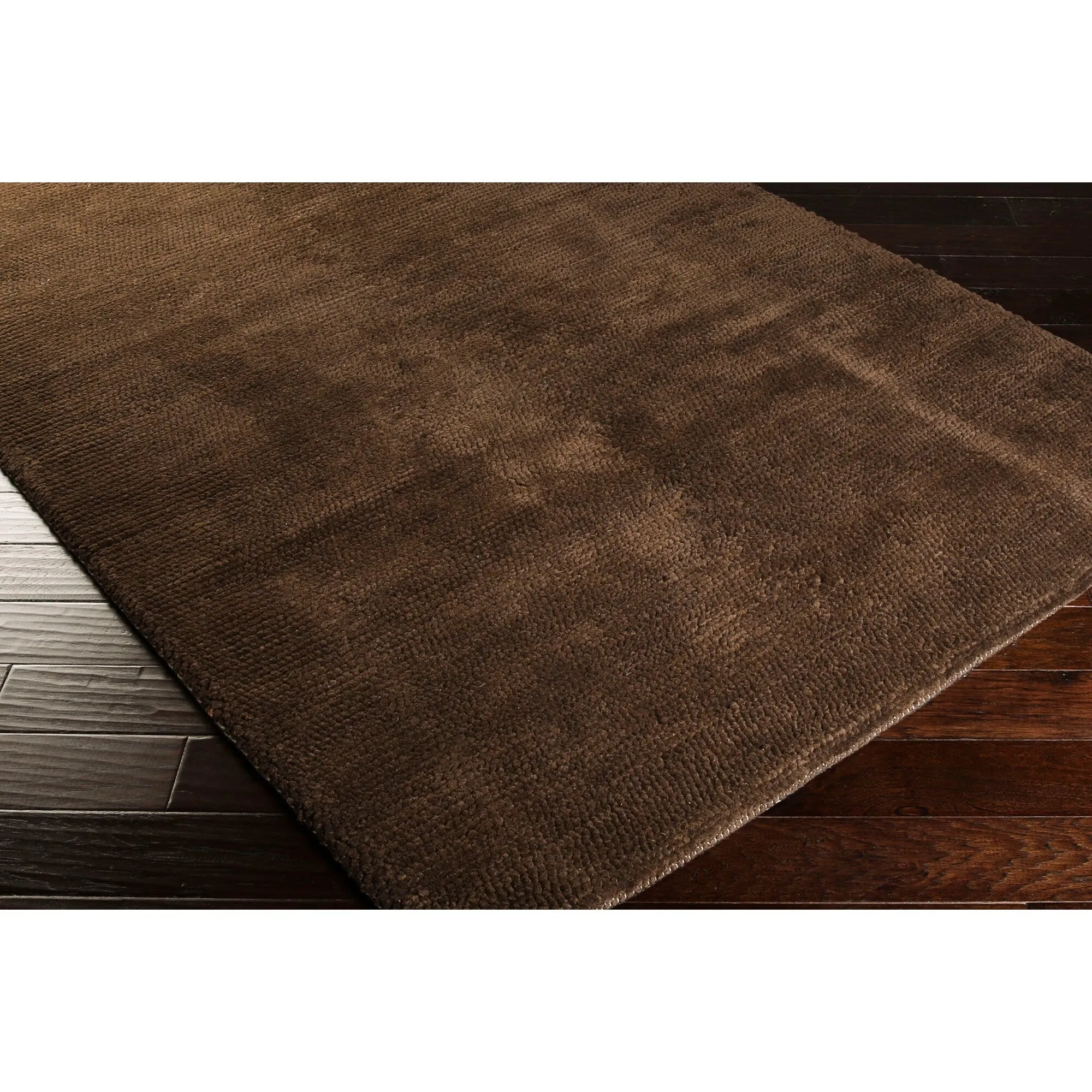 Hand-Woven Sutherlin Plush Shag Solid Color New Zealand Wool Area Rug