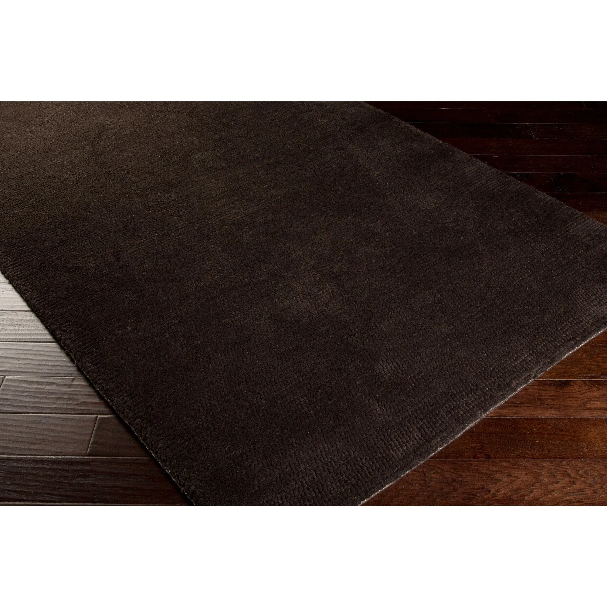 Hand-Woven Sutherlin Plush Shag Solid Color New Zealand Wool Area Rug