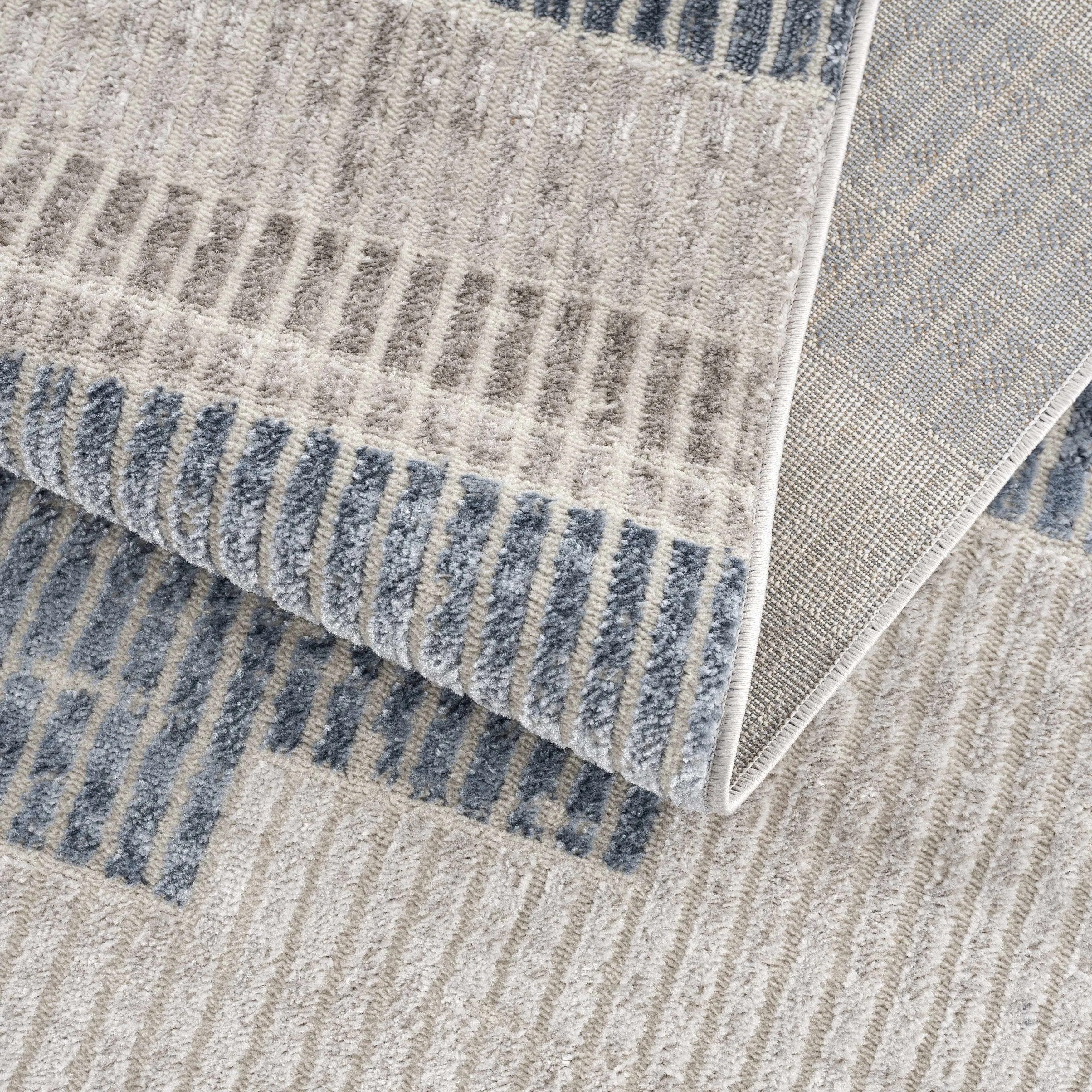 Hauteloom Calum Living Room. Bedroom Area Rug - Farmhouse - High Pile - Pink.Gray - 7'9 x 9'6