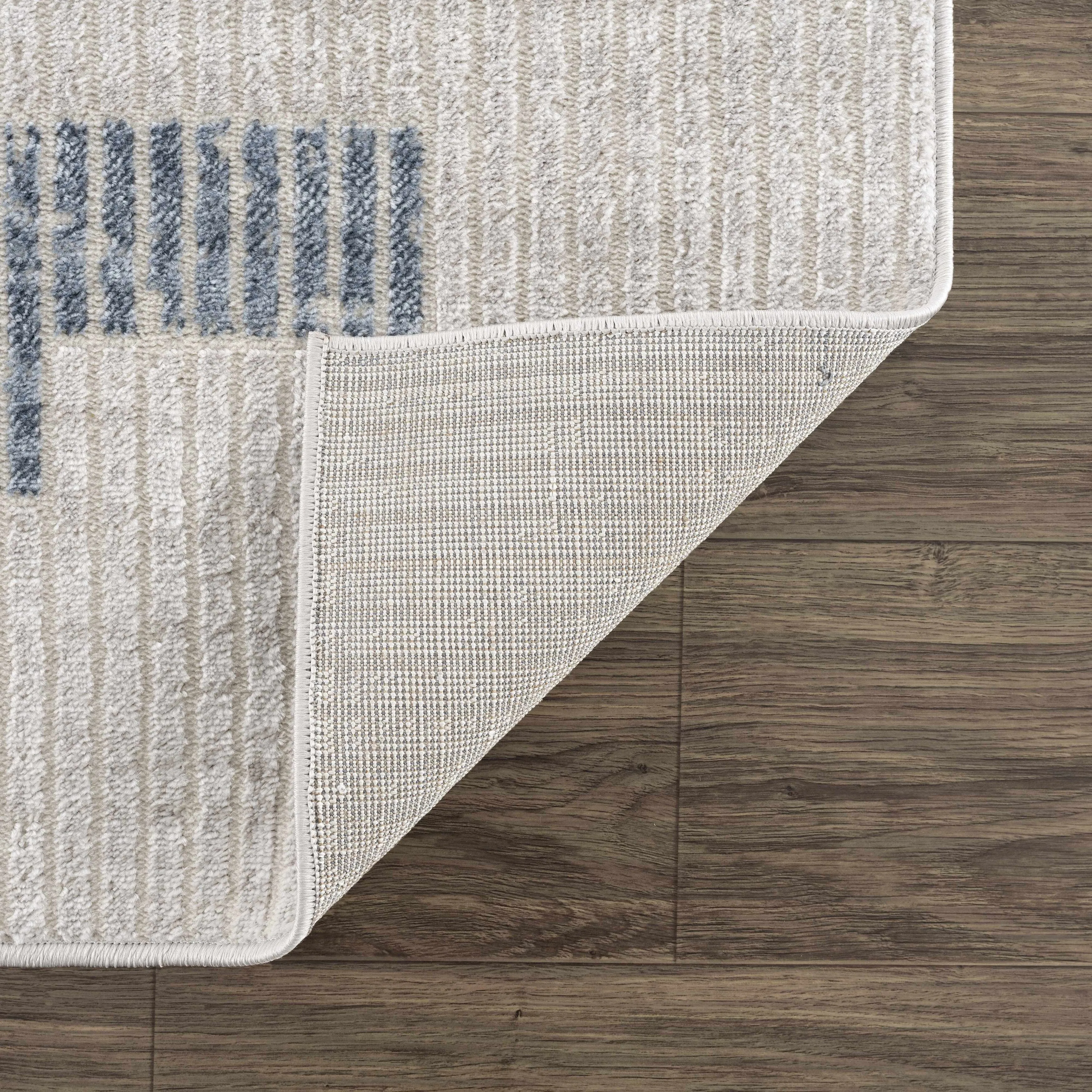 Hauteloom Calum Living Room. Bedroom Area Rug - Farmhouse - High Pile - Pink.Gray - 7'9 x 9'6