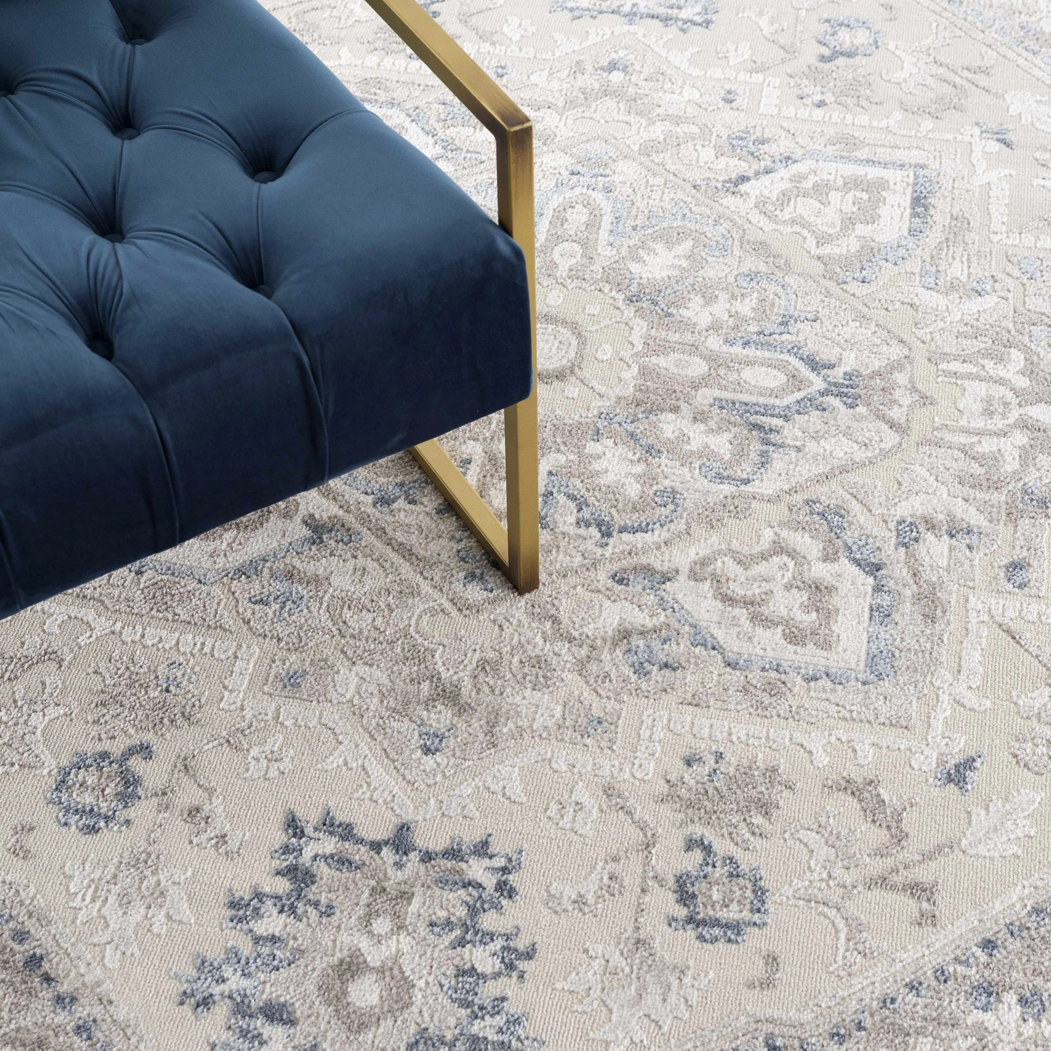 Hauteloom Calum Living Room. Bedroom Area Rug - Farmhouse - High Pile - Pink.Gray - 7'9 x 9'6