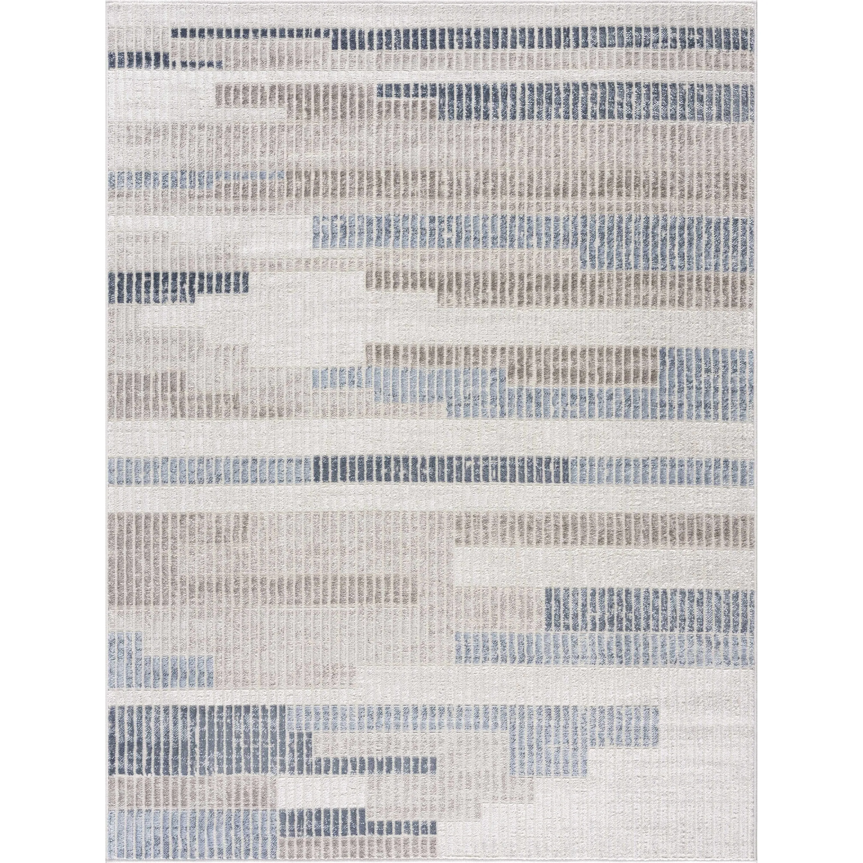 Hauteloom Calum Living Room. Bedroom Area Rug - Farmhouse - High Pile - Pink.Gray - 7'9 x 9'6