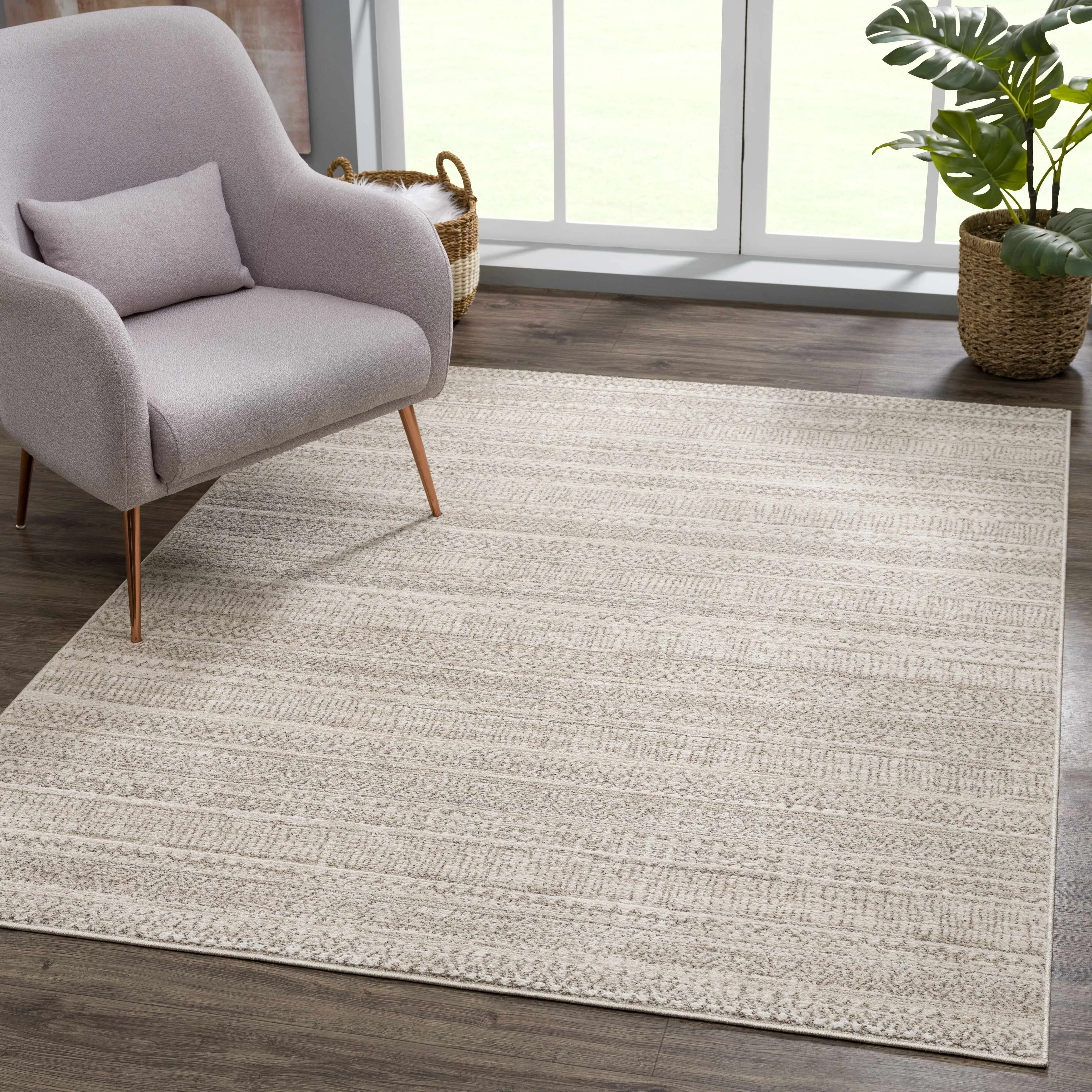 Hauteloom Casablanca Collection Bohemian Farmhouse High Pile Area Rug