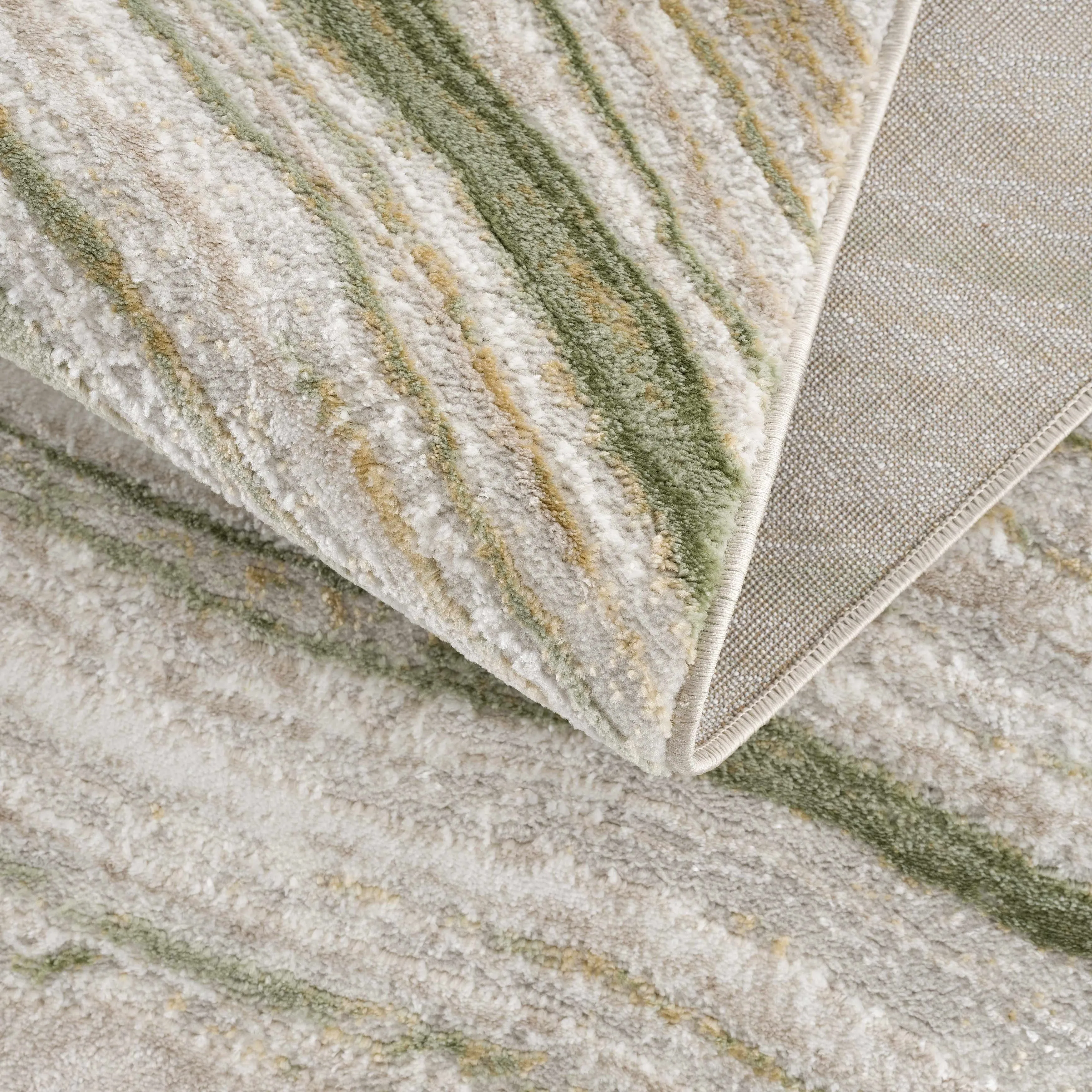 Hauteloom Liverpool Living Room. Bedroom Area Rug - Contemporary - Cream.Green - 7'10 x 10'