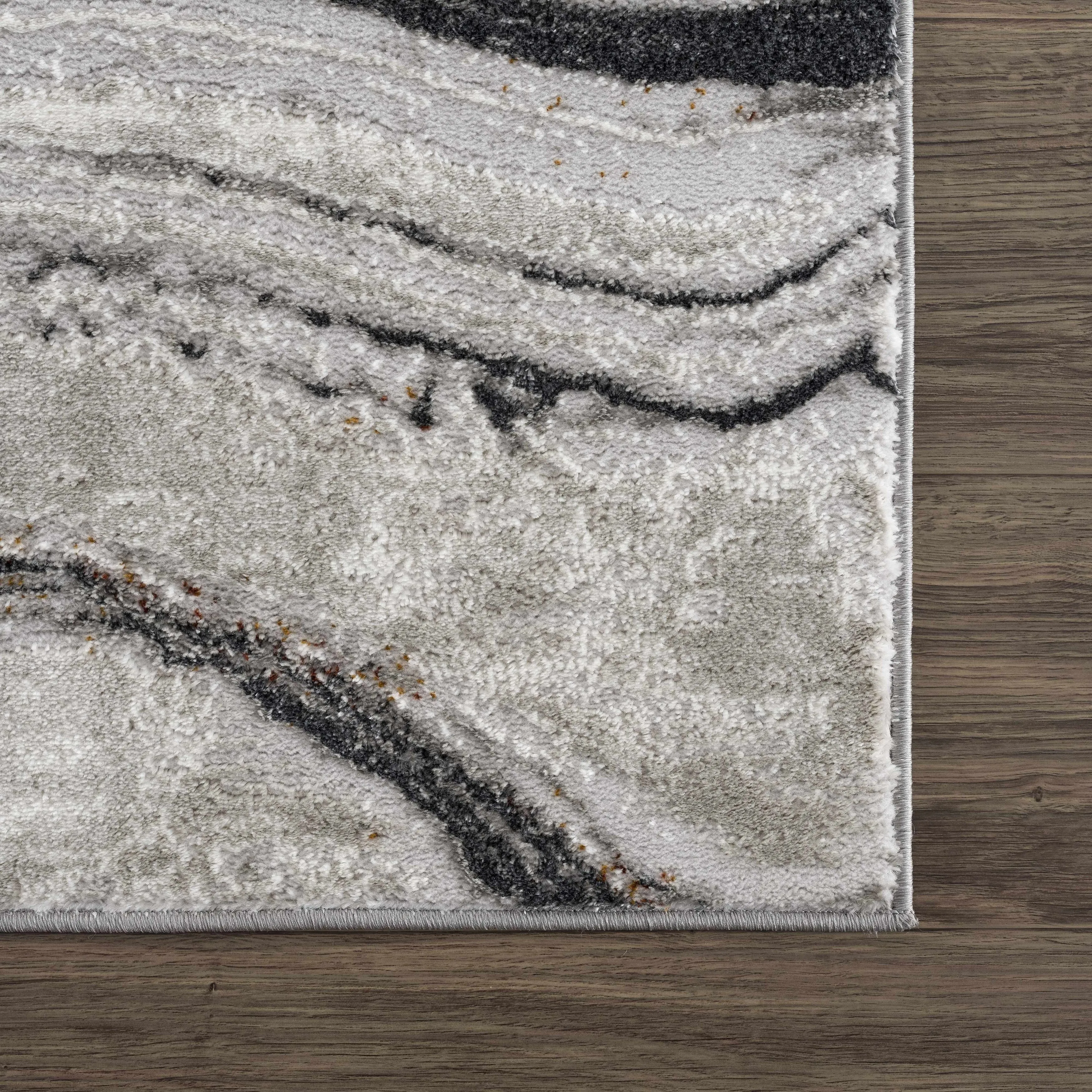 Hauteloom Liverpool Living Room. Bedroom Area Rug - Contemporary - Cream.Green - 7'10 x 10'