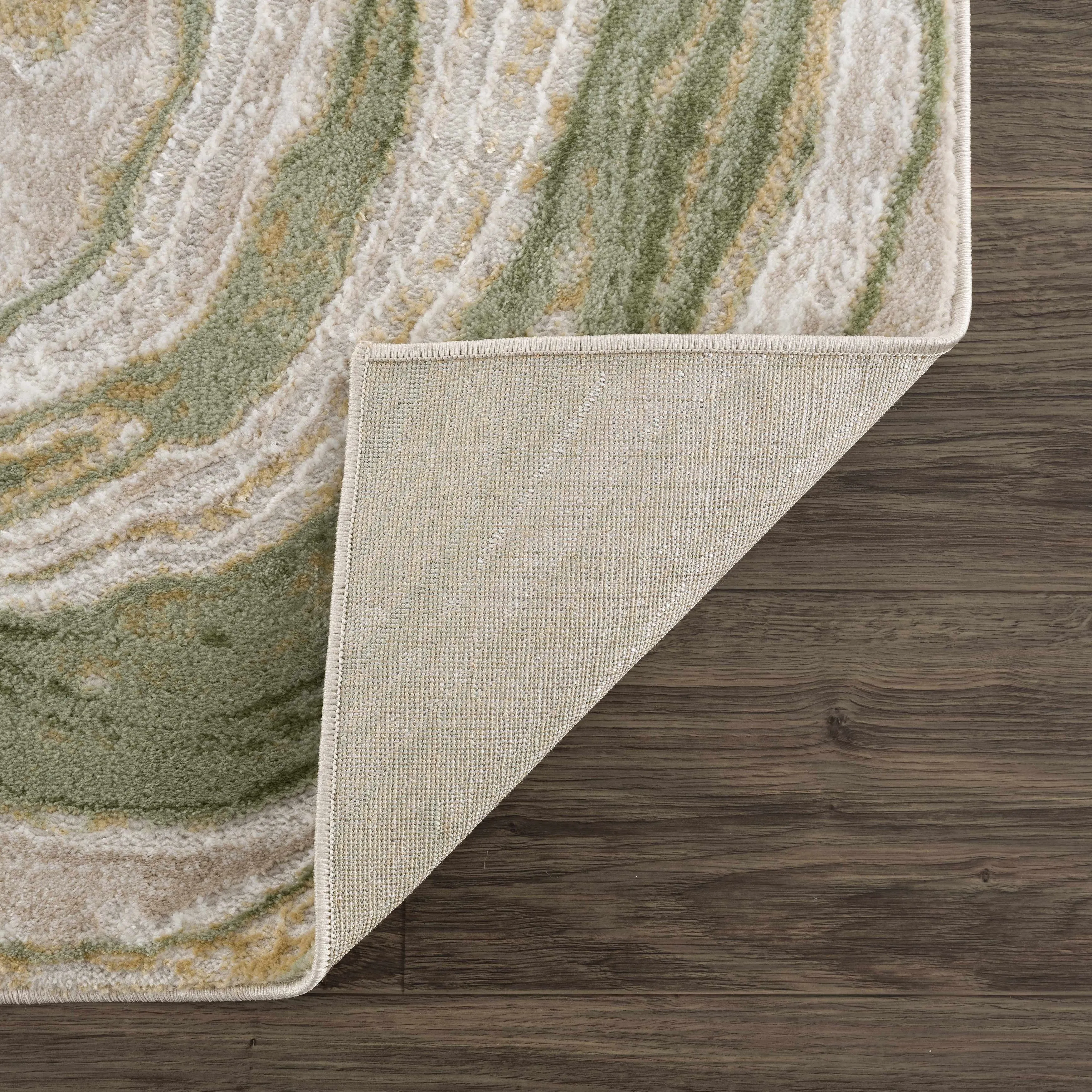 Hauteloom Liverpool Living Room. Bedroom Area Rug - Contemporary - Cream.Green - 7'10 x 10'
