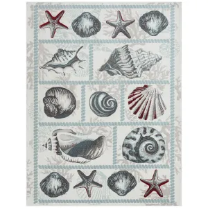 Home Dynamix Marine Sea Shells Coastal Starfish Indoor/Outdoor Area Rug