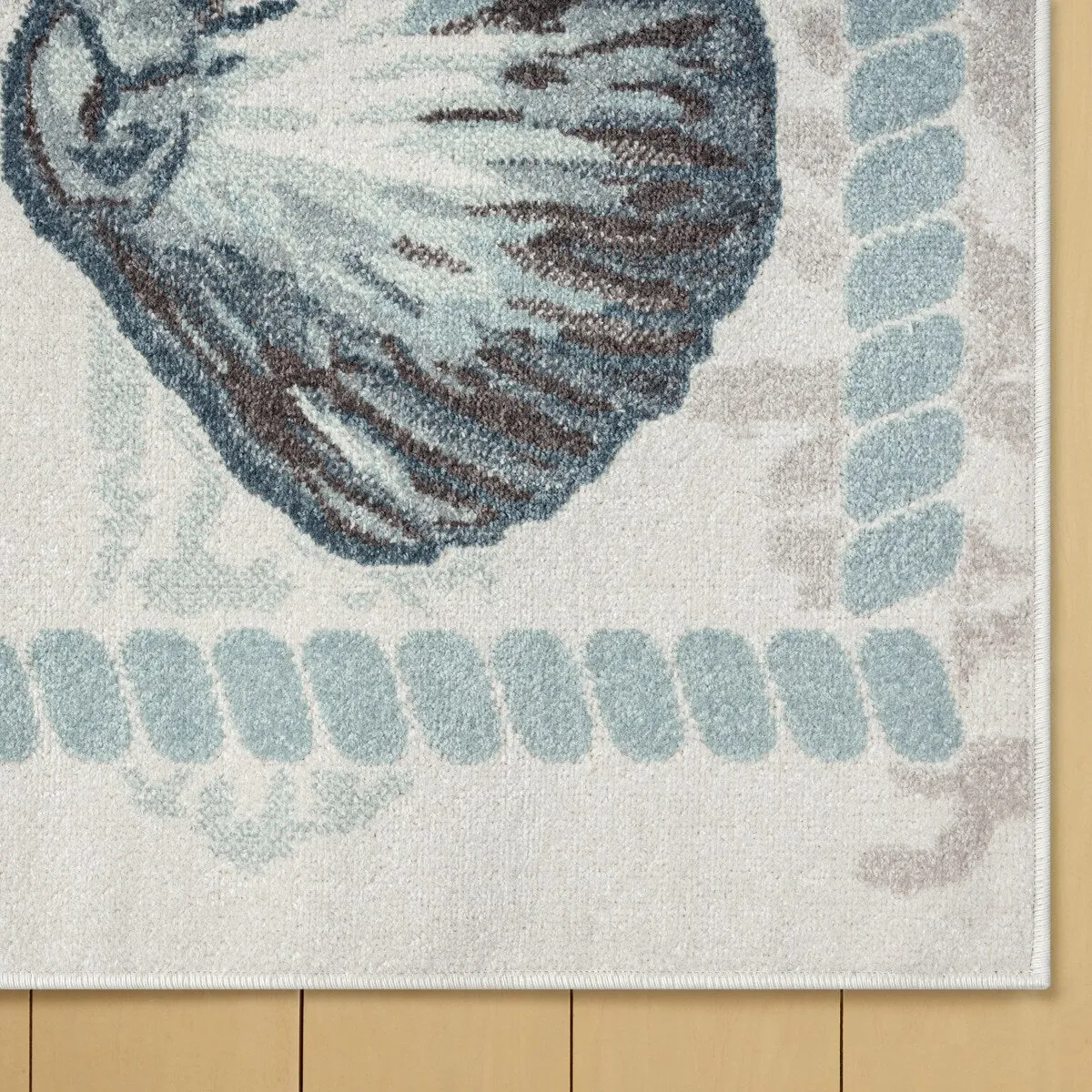 Home Dynamix Marine Sea Shells Coastal Starfish Indoor/Outdoor Area Rug