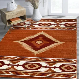 HR Southwestern Rugs for Cabin Tribal Medallion Carpet for Livingroom
