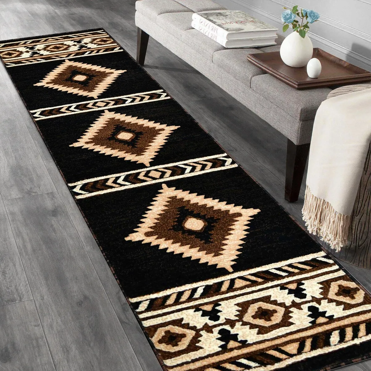 HR Southwestern Rugs for Cabin Tribal Medallion Carpet for Livingroom