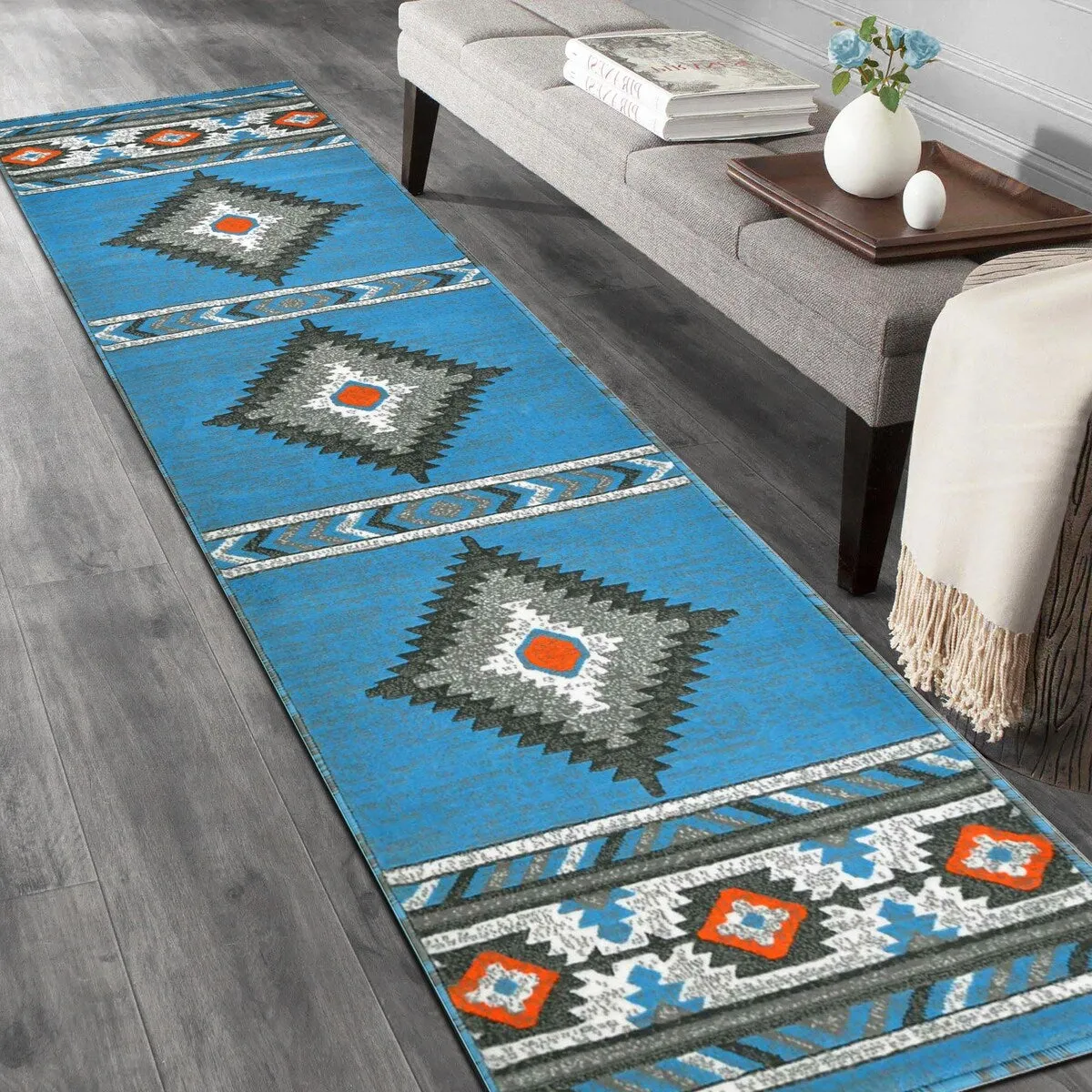 HR Southwestern Rugs for Cabin Tribal Medallion Carpet for Livingroom