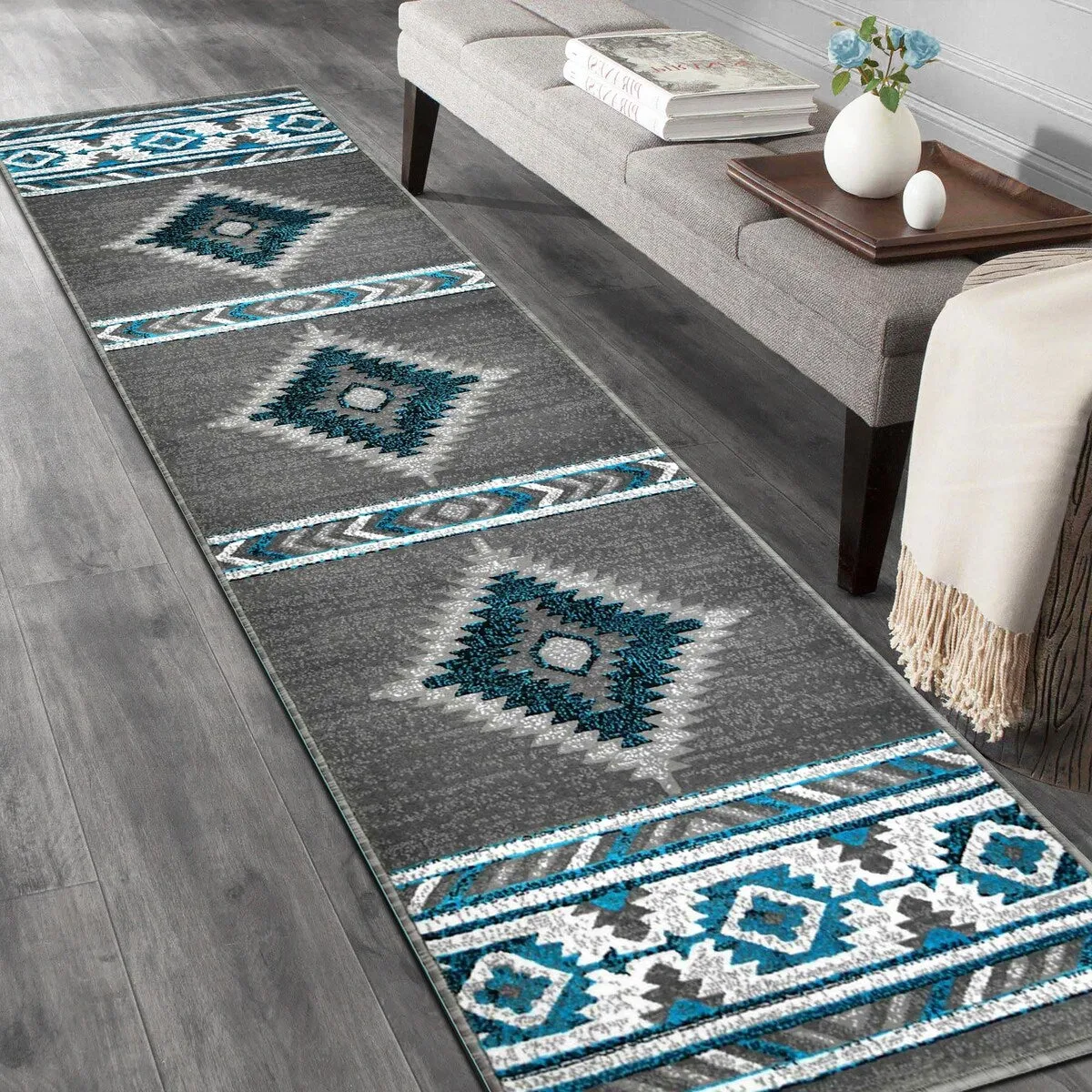 HR Southwestern Rugs for Cabin Tribal Medallion Carpet for Livingroom