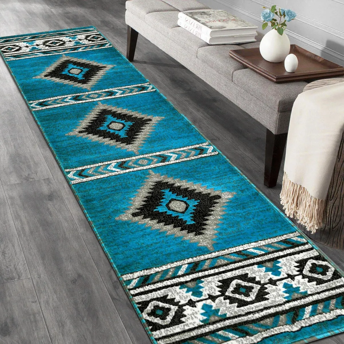 HR Southwestern Rugs for Cabin Tribal Medallion Carpet for Livingroom