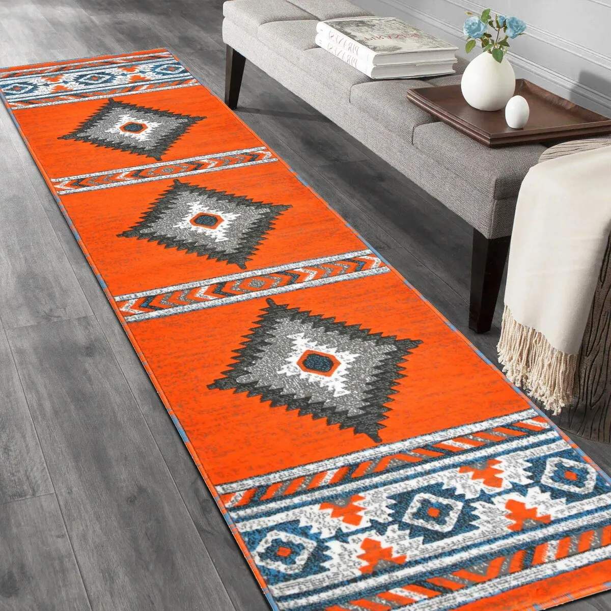 HR Southwestern Rugs for Cabin Tribal Medallion Carpet for Livingroom
