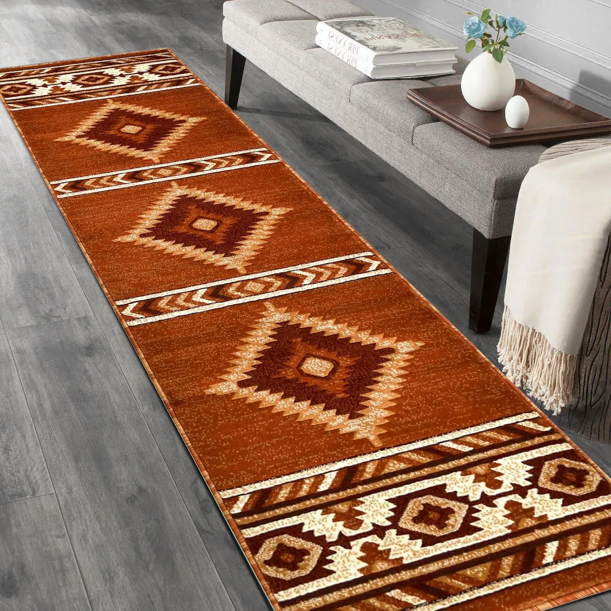 HR Southwestern Rugs for Cabin Tribal Medallion Carpet for Livingroom