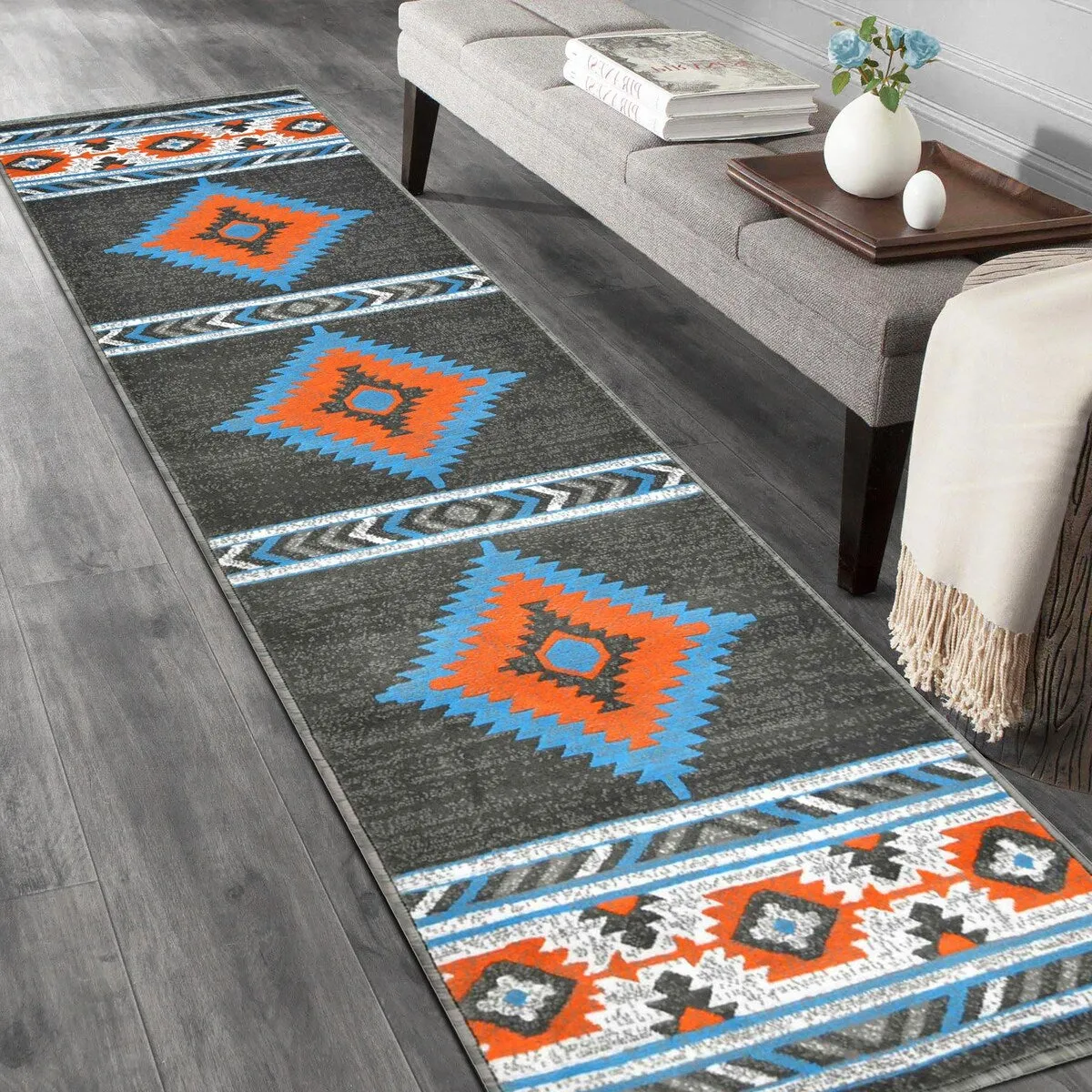 HR Southwestern Rugs for Cabin Tribal Medallion Carpet for Livingroom