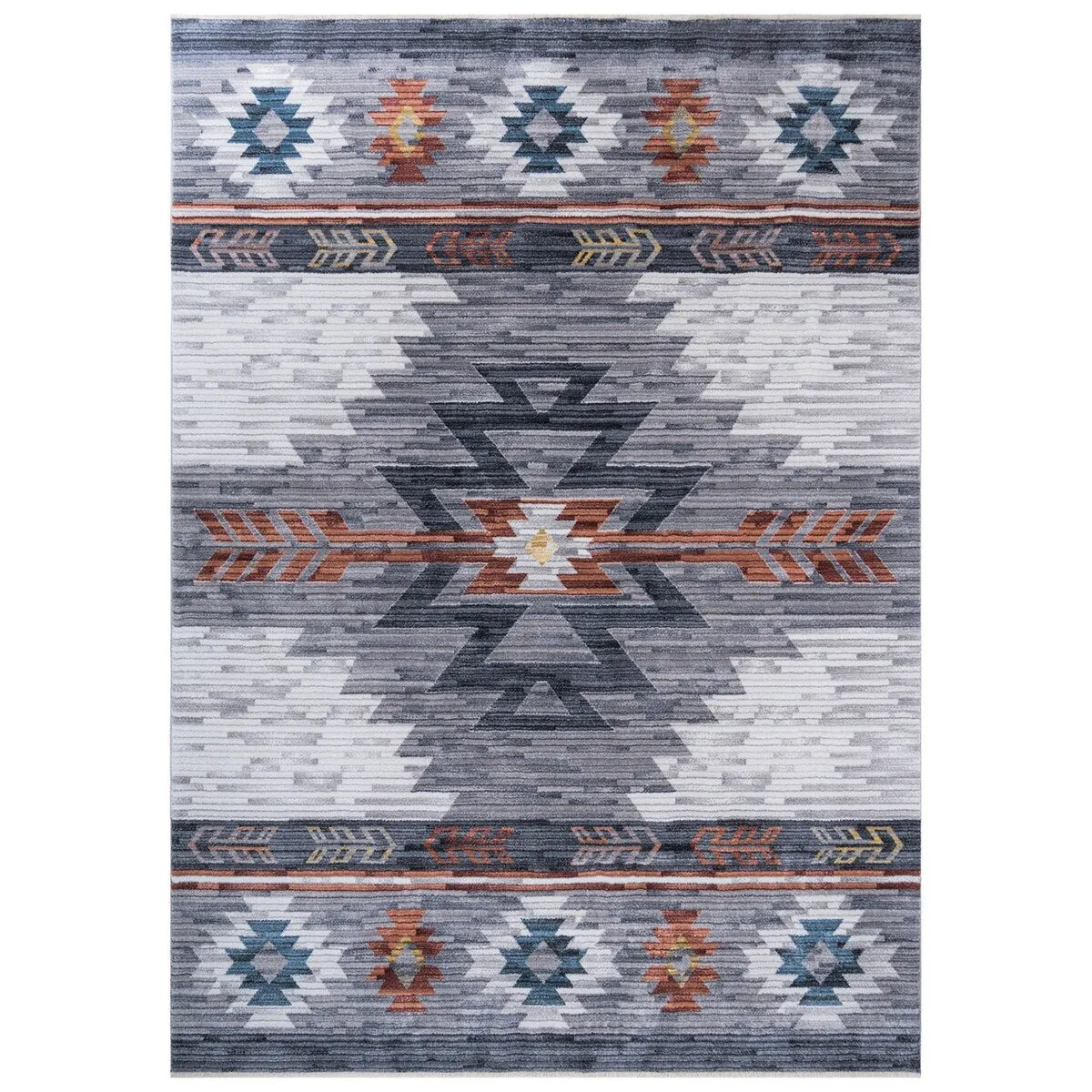 HR Southwestern Rugs Inspired Modern Faded Tribal Floor cover. Super soft and plush