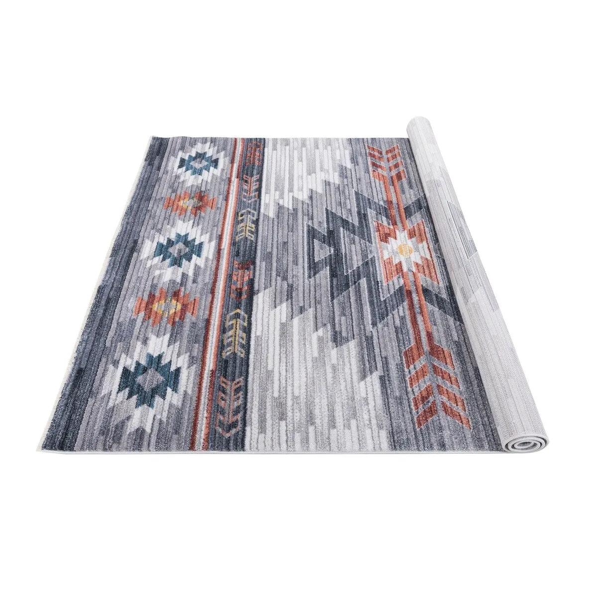HR Southwestern Rugs Inspired Modern Faded Tribal Floor cover. Super soft and plush