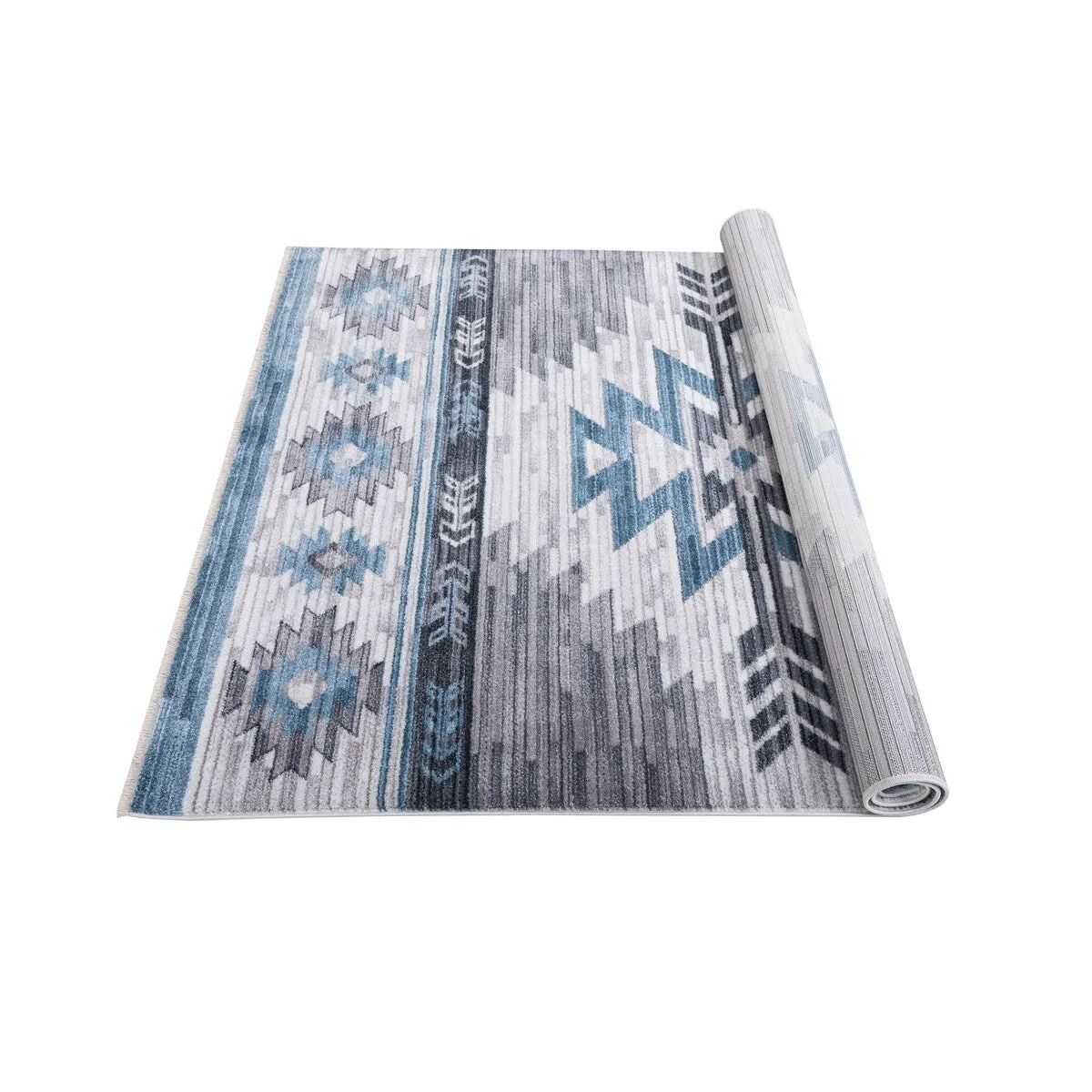 HR Southwestern Rugs Inspired Modern Faded Tribal Floor cover. Super soft and plush