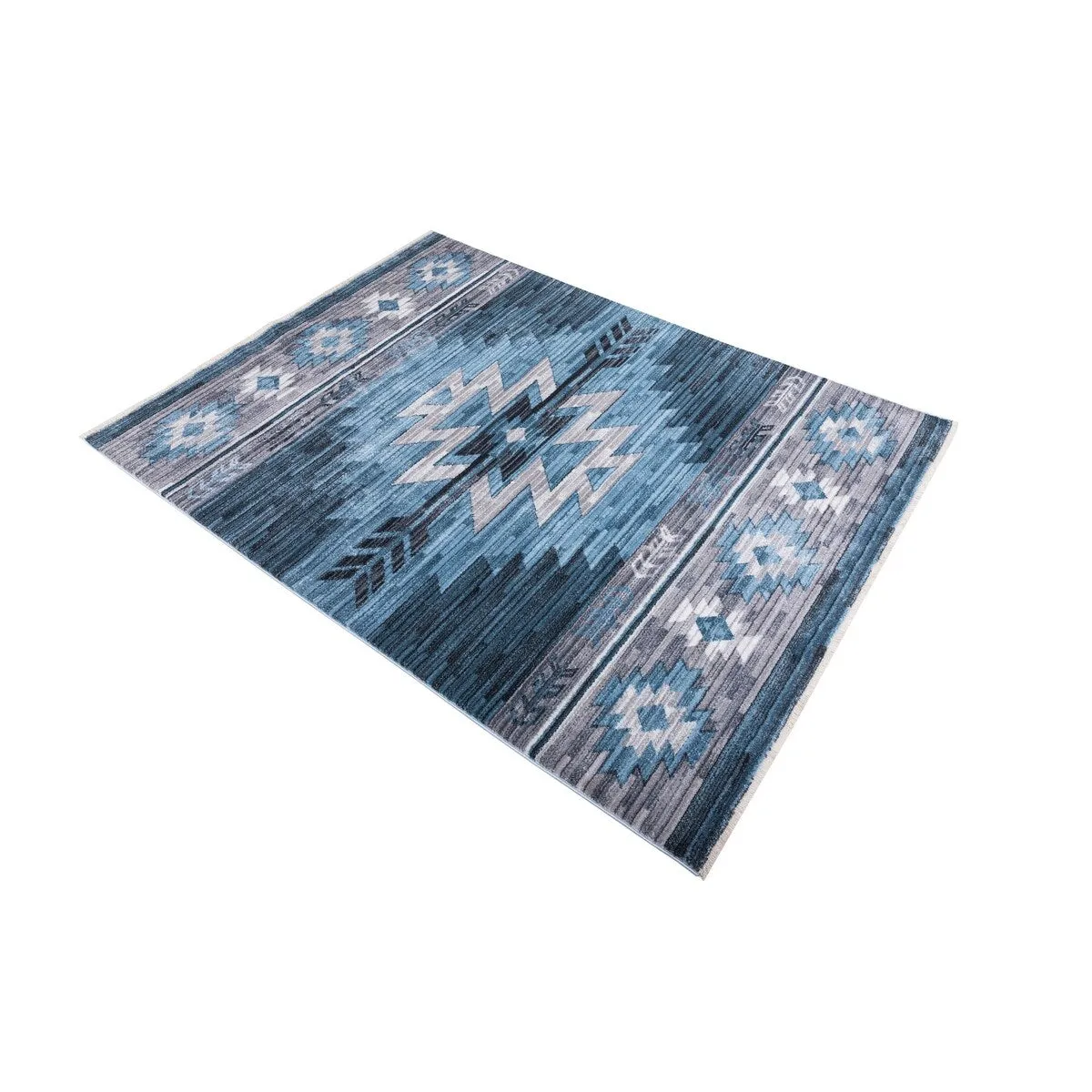 HR Southwestern Rugs Inspired Modern Faded Tribal Floor cover. Super soft and plush