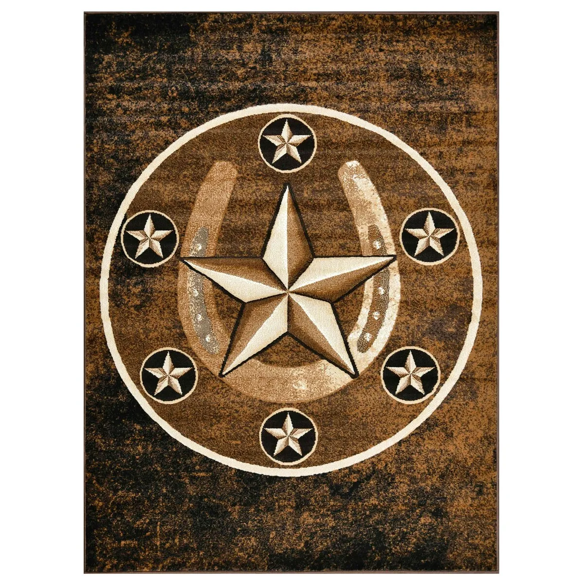 HR Texas Star. Cowboy Area Rug Texas Western Star Rustic