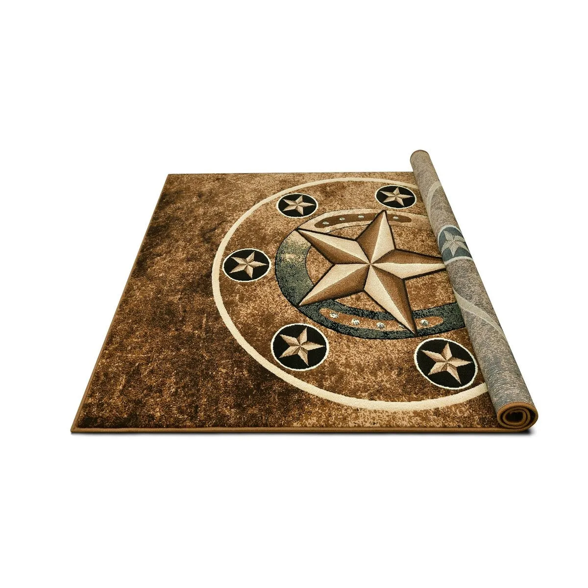 HR Texas Star. Cowboy Area Rug Texas Western Star Rustic