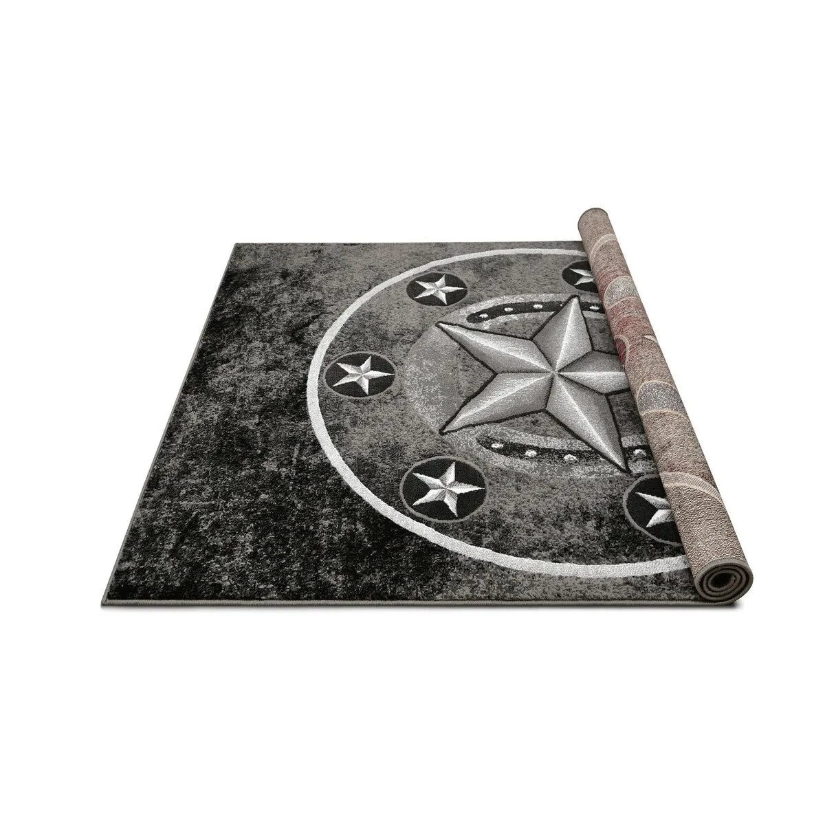 HR Texas Star. Cowboy Area Rug Texas Western Star Rustic