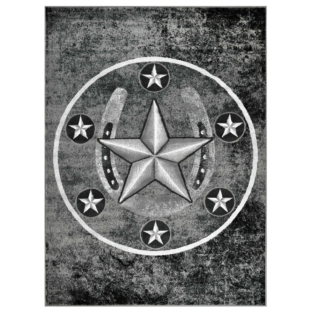 HR Texas Star. Cowboy Area Rug Texas Western Star Rustic