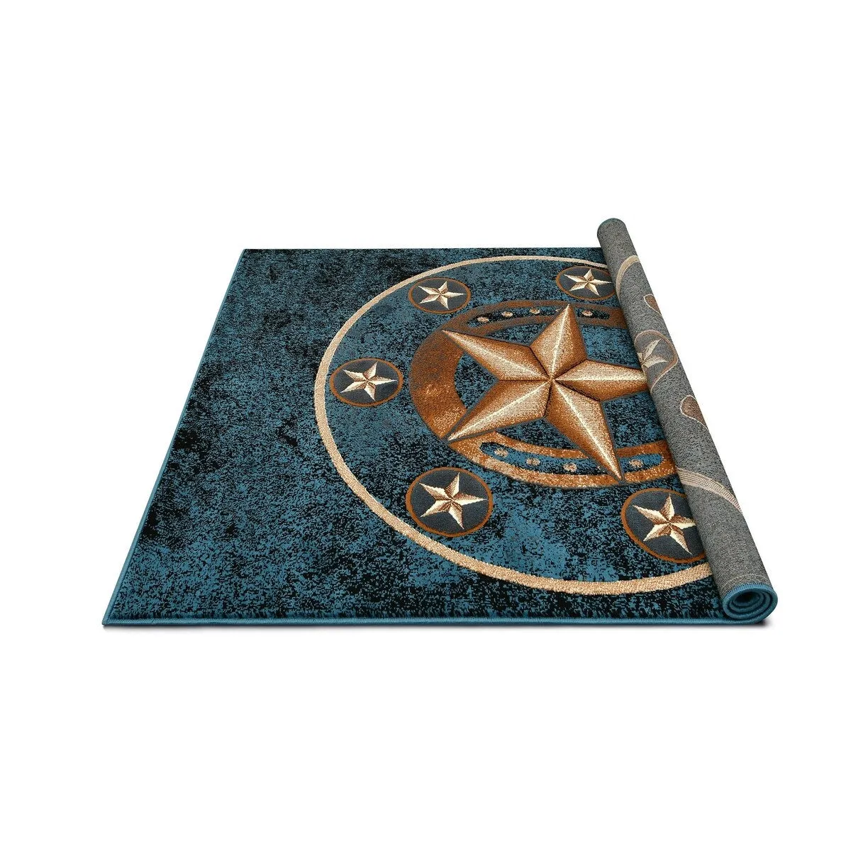 HR Texas Star. Cowboy Area Rug Texas Western Star Rustic