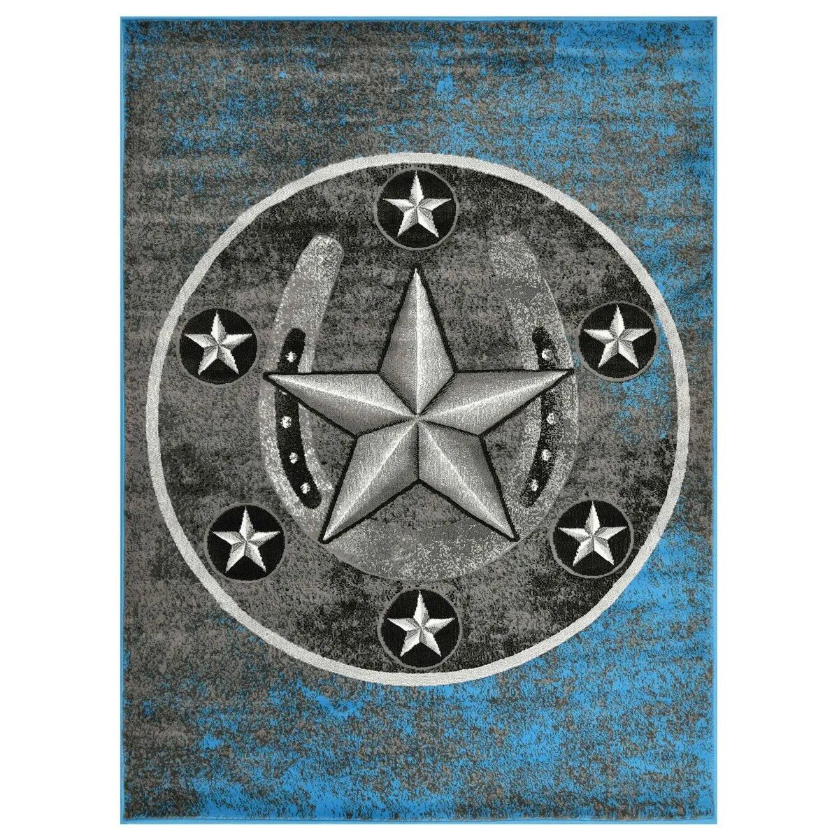 HR Texas Star. Cowboy Area Rug Texas Western Star Rustic
