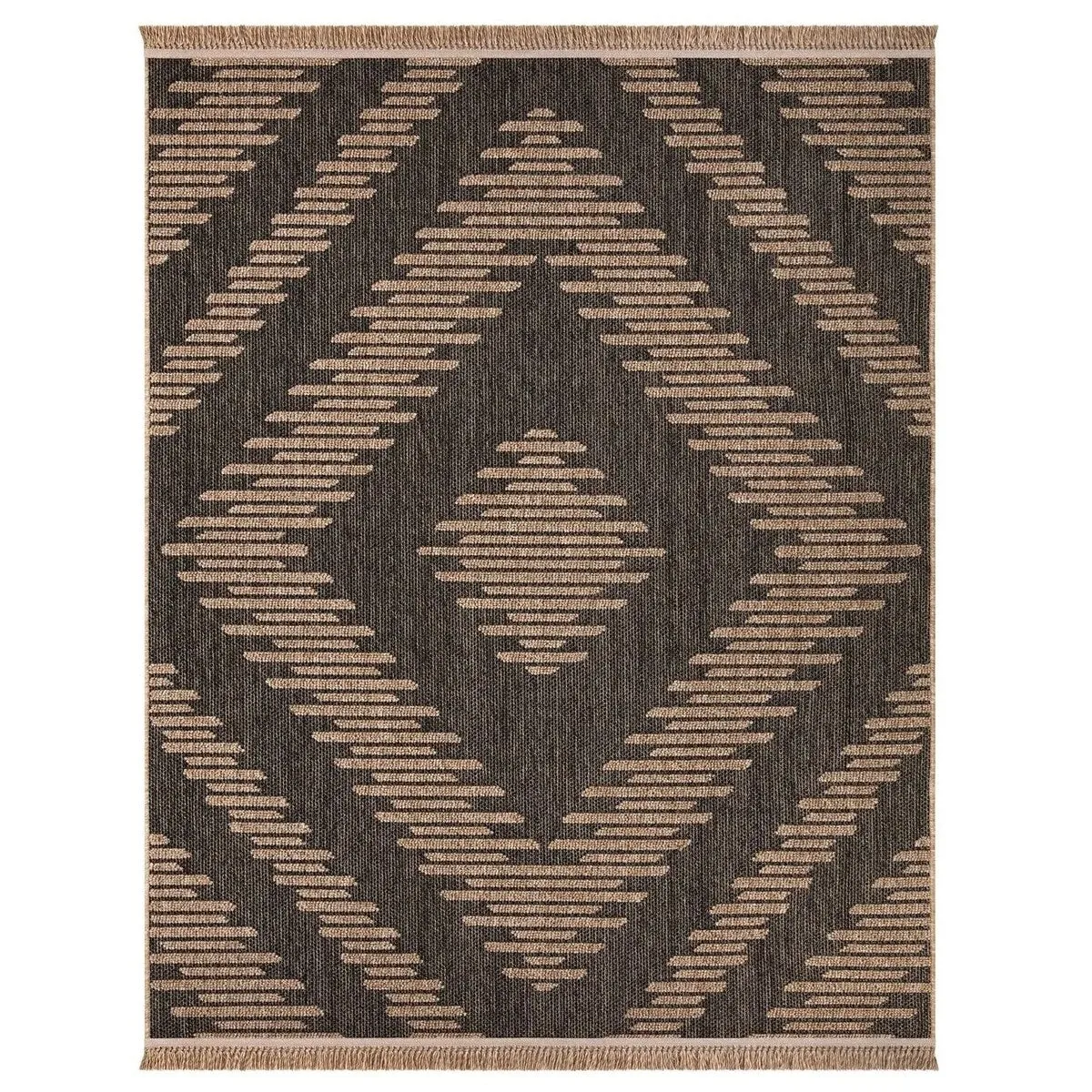 Indoor and Outdoor Rug Natural Look with Diamond Pattern