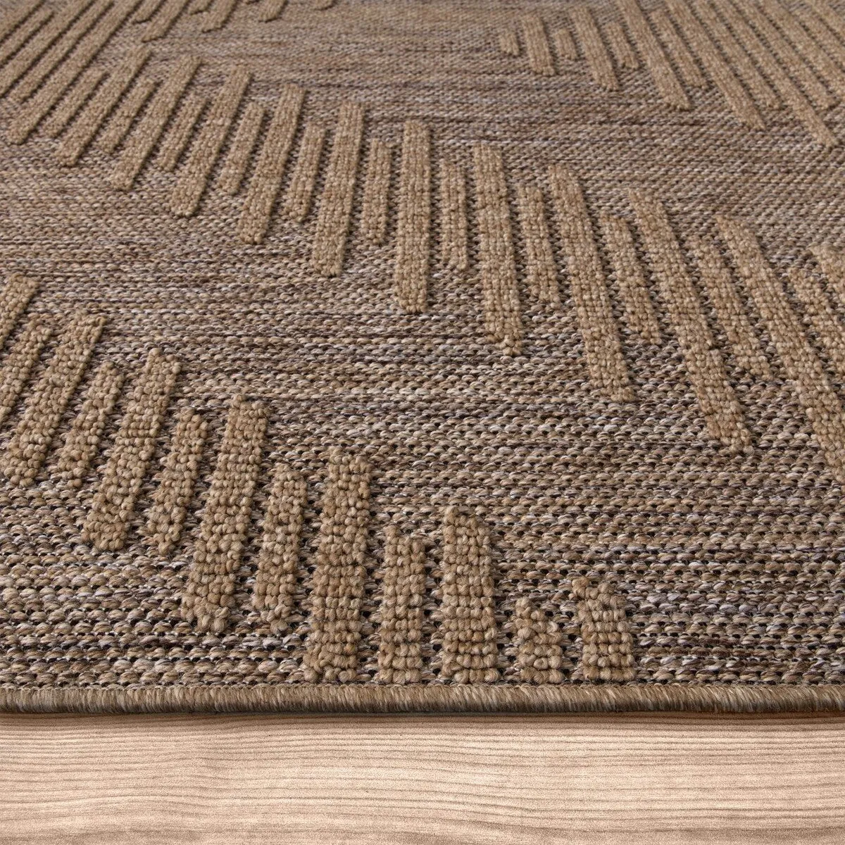 Indoor and Outdoor Rug Natural Look with Diamond Pattern