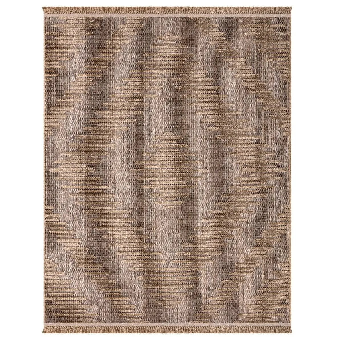 Indoor and Outdoor Rug Natural Look with Diamond Pattern