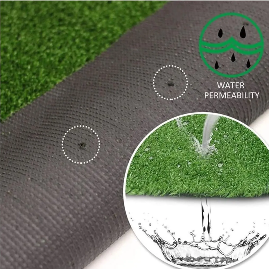 Indoor/Outdoor Artificial Grass Turf Area Rug - 117x78