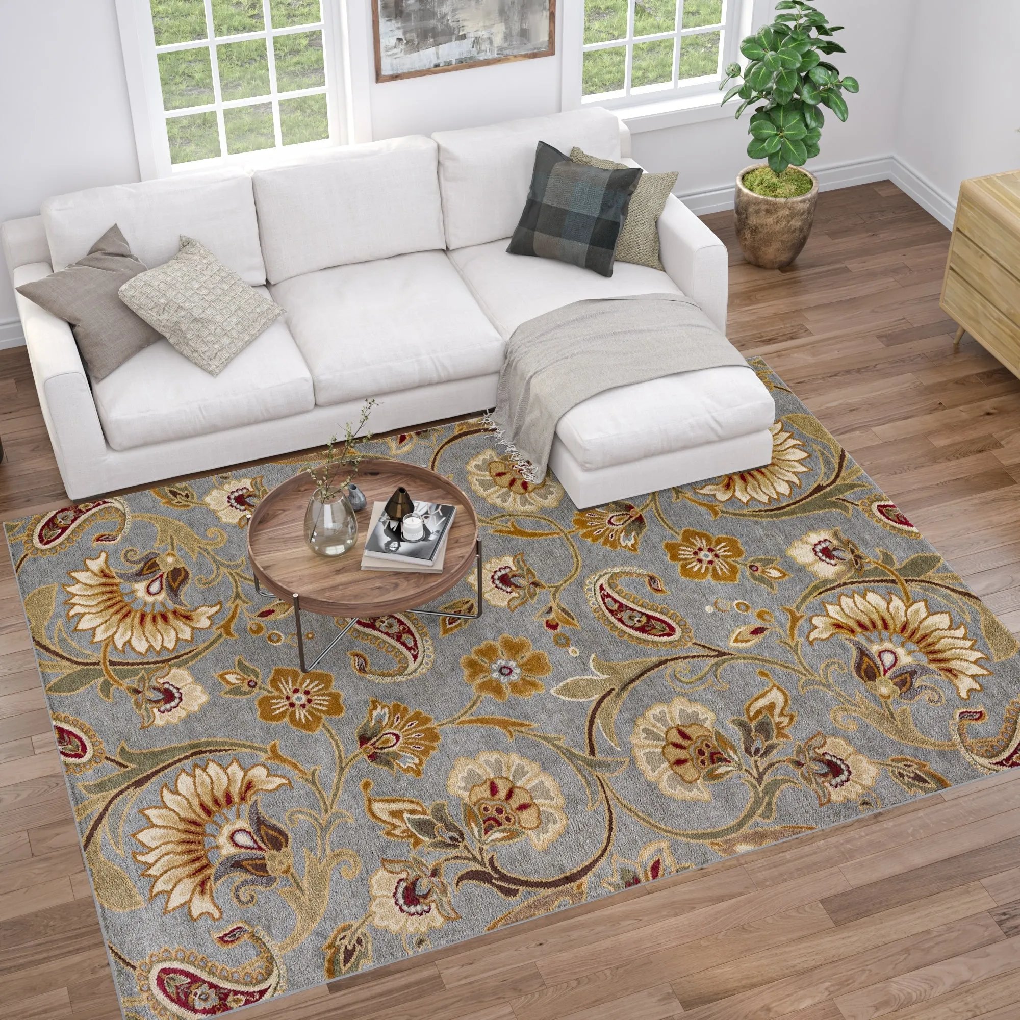 Infinity Transitional Floral Indoor Area Rug