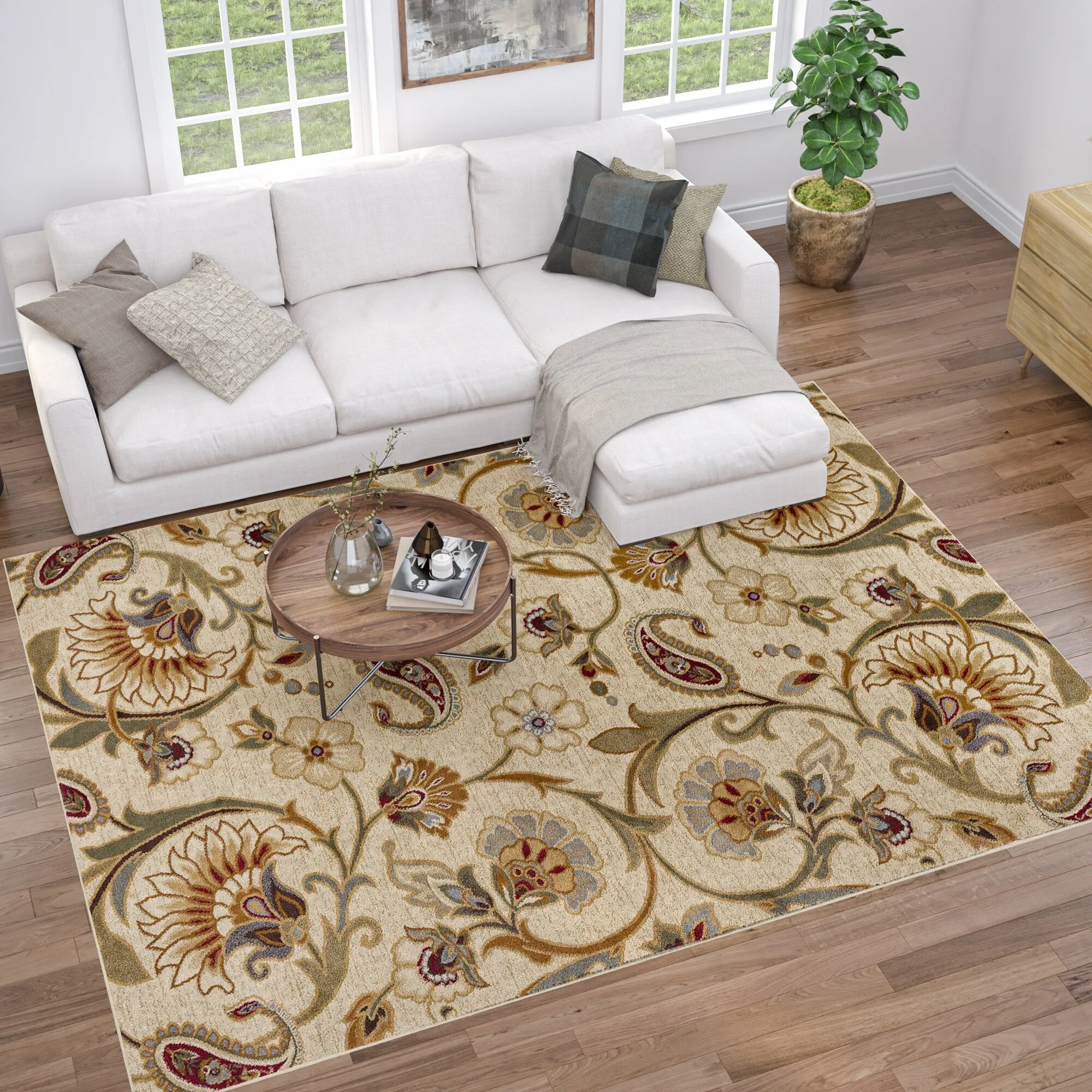 Infinity Transitional Floral Indoor Area Rug