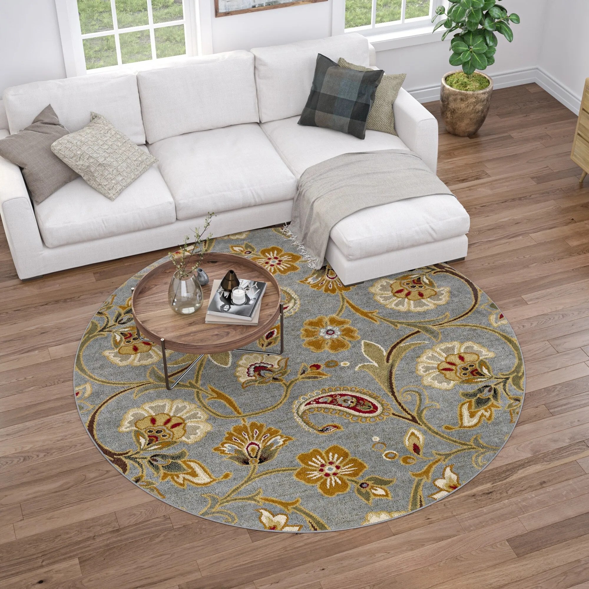 Infinity Transitional Floral Indoor Area Rug