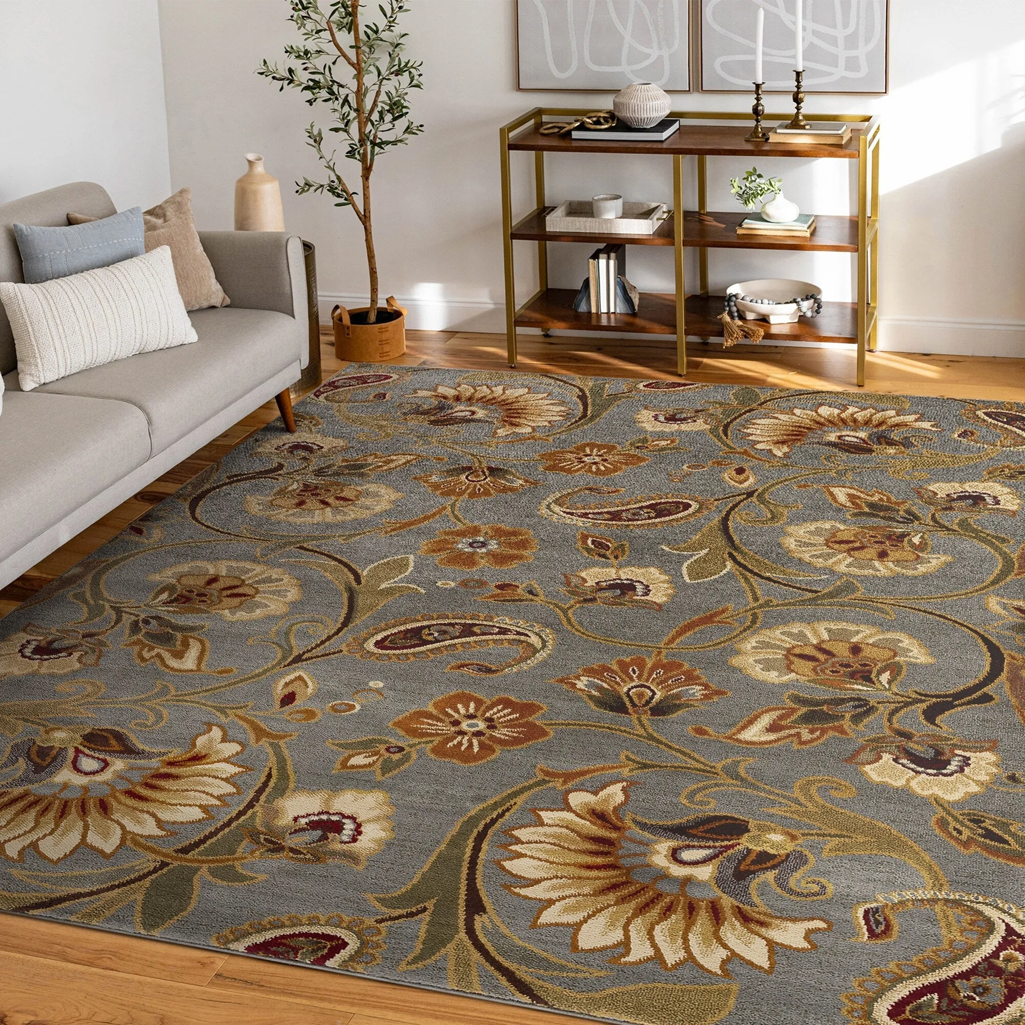 Infinity Transitional Floral Indoor Area Rug