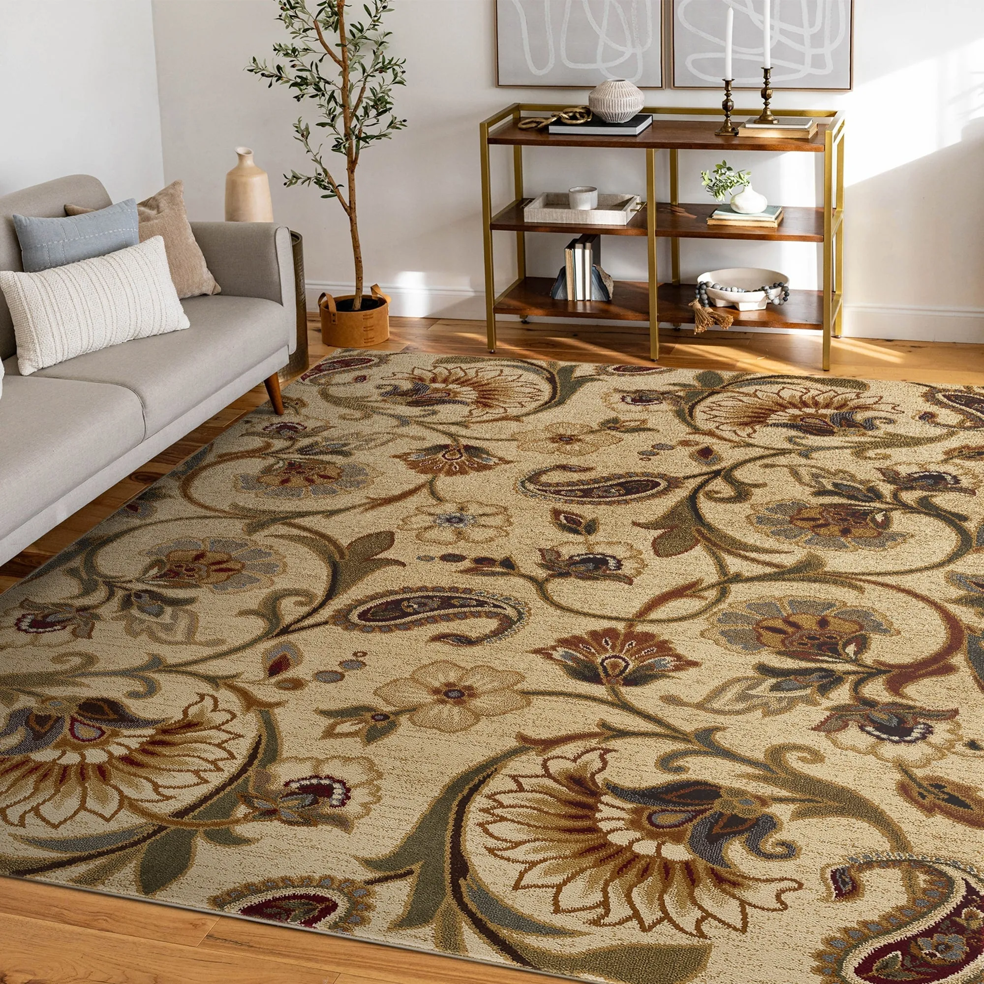 Infinity Transitional Floral Indoor Area Rug