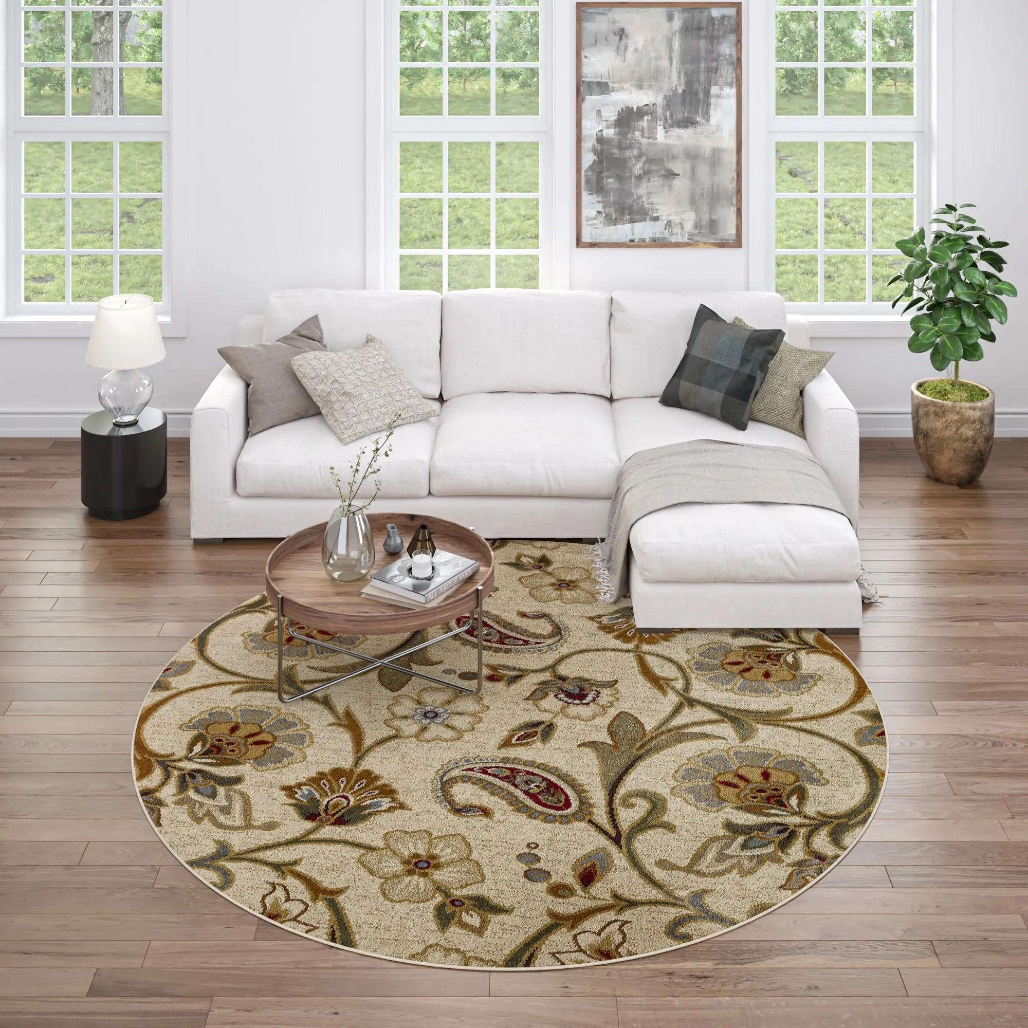 Infinity Transitional Floral Indoor Area Rug