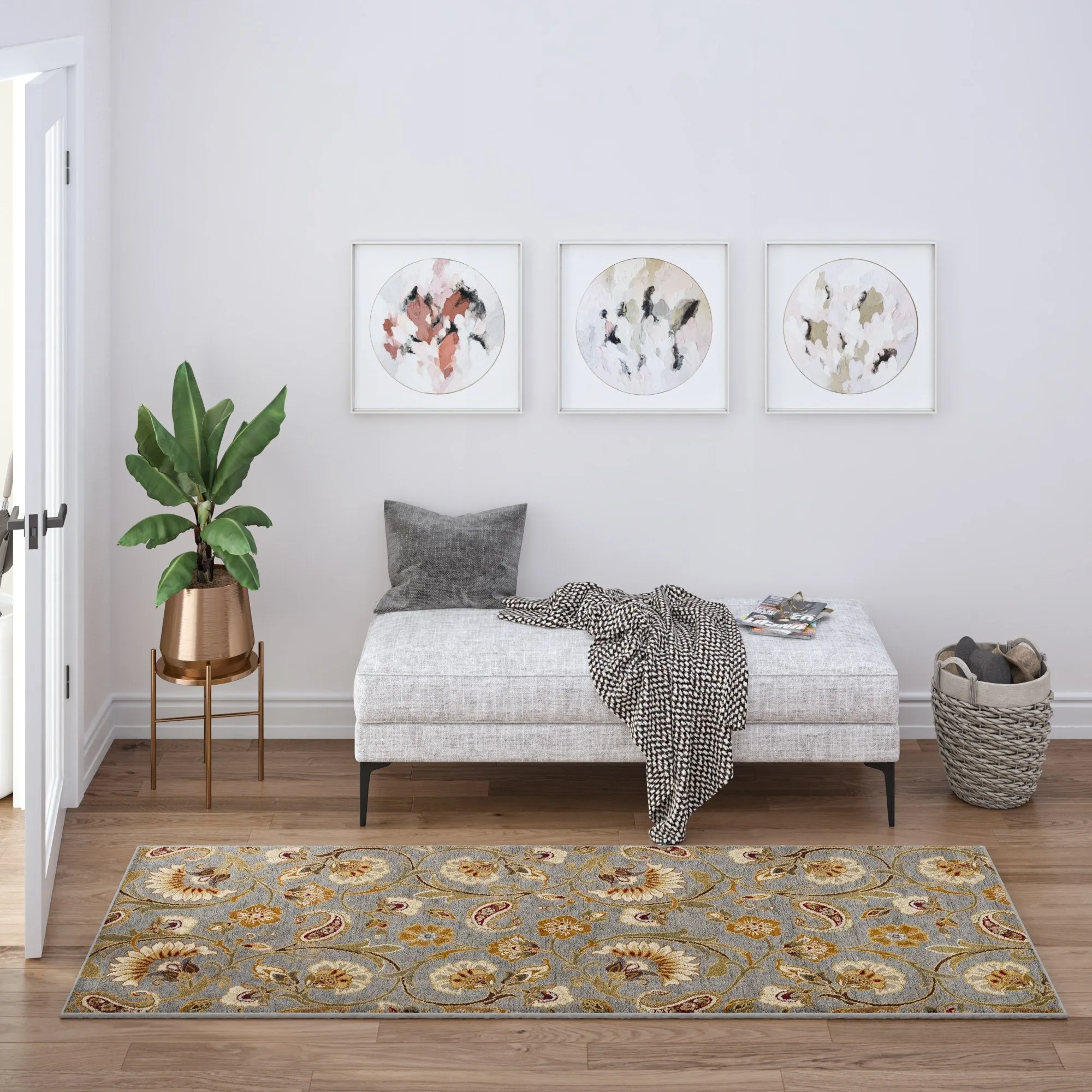 Infinity Transitional Floral Indoor Area Rug