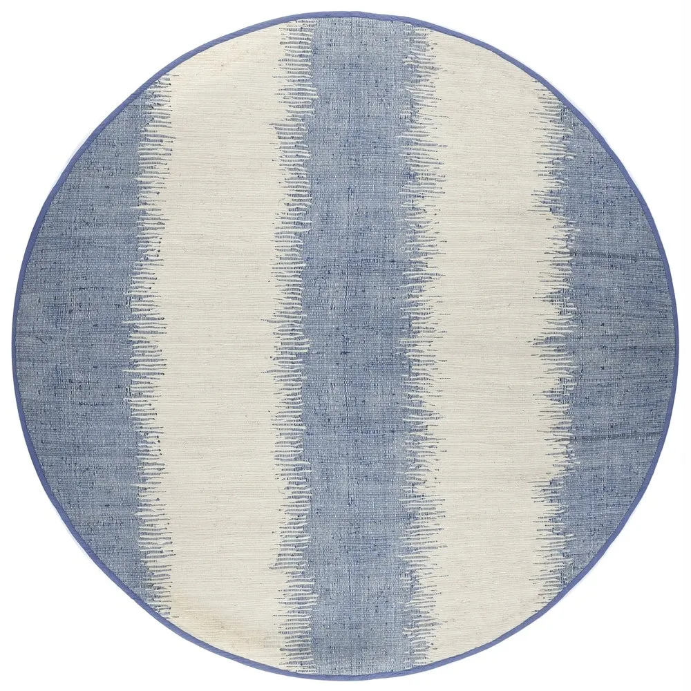 Jagged Blue Reversible Complex Cotton Chindi Rug
