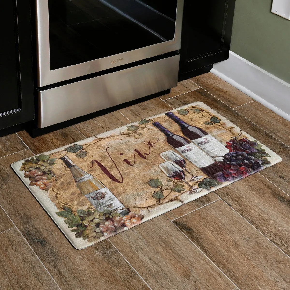 J&V Textiles Feel at Ease Anti Fatigue Kitchen Mat (Vino 10438) Brown Size 20X36 - 20 X 36