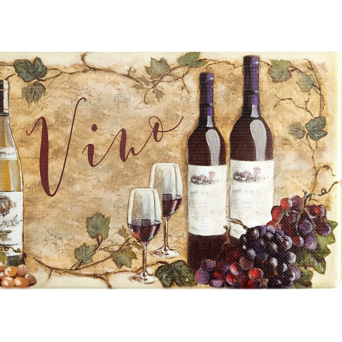 J&V Textiles Feel at Ease Anti Fatigue Kitchen Mat (Vino 10438) Brown Size 20X36 - 20 X 36