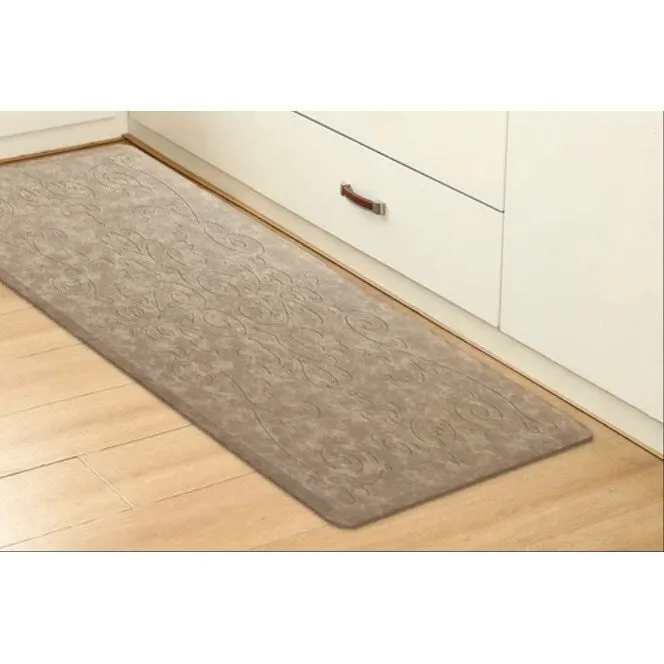 J&V Textiles Medallion Anti fatigue Embossed Mat (Multiple Sizes & Colors) Brown Size 20X39 - 20 X 39