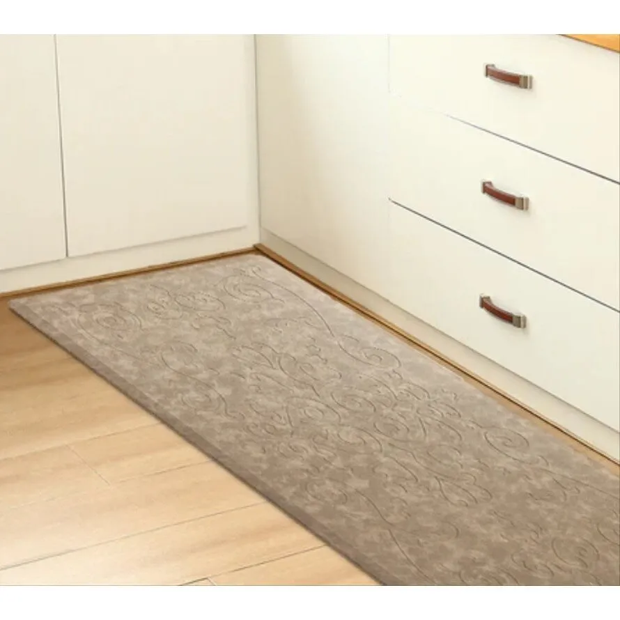 J&V Textiles Medallion Anti fatigue Embossed Mat (Multiple Sizes & Colors) Brown Size 20X39 - 20 X 39
