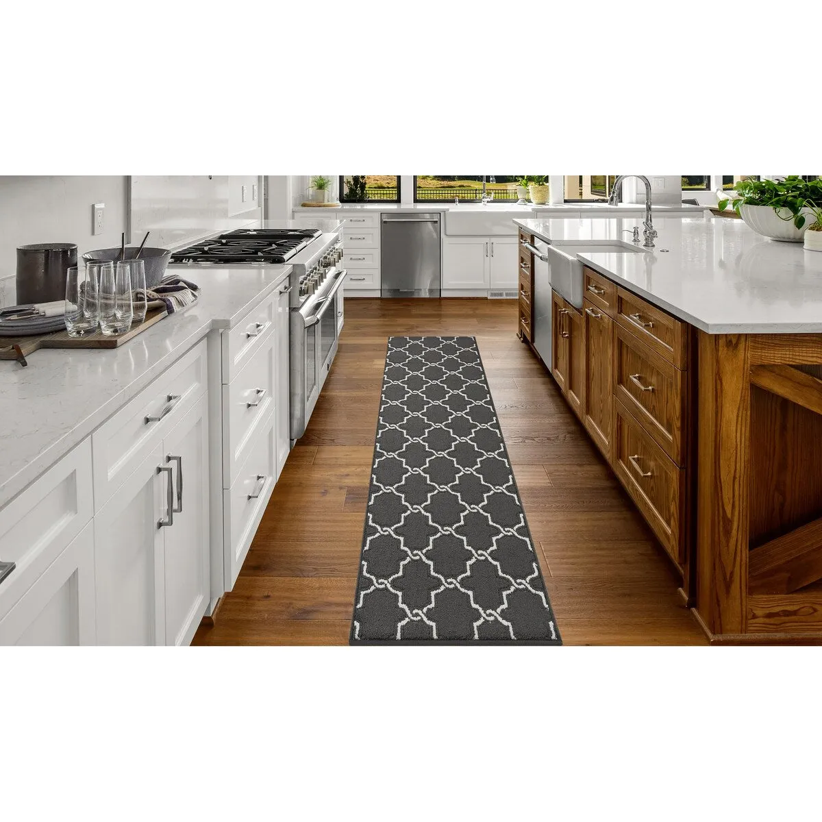 Jean Pierre Tufted Runner Yohan Trellis Rug | Modern Home Dcor Slip-resistant Accent Carpet for Entryway and Hallway