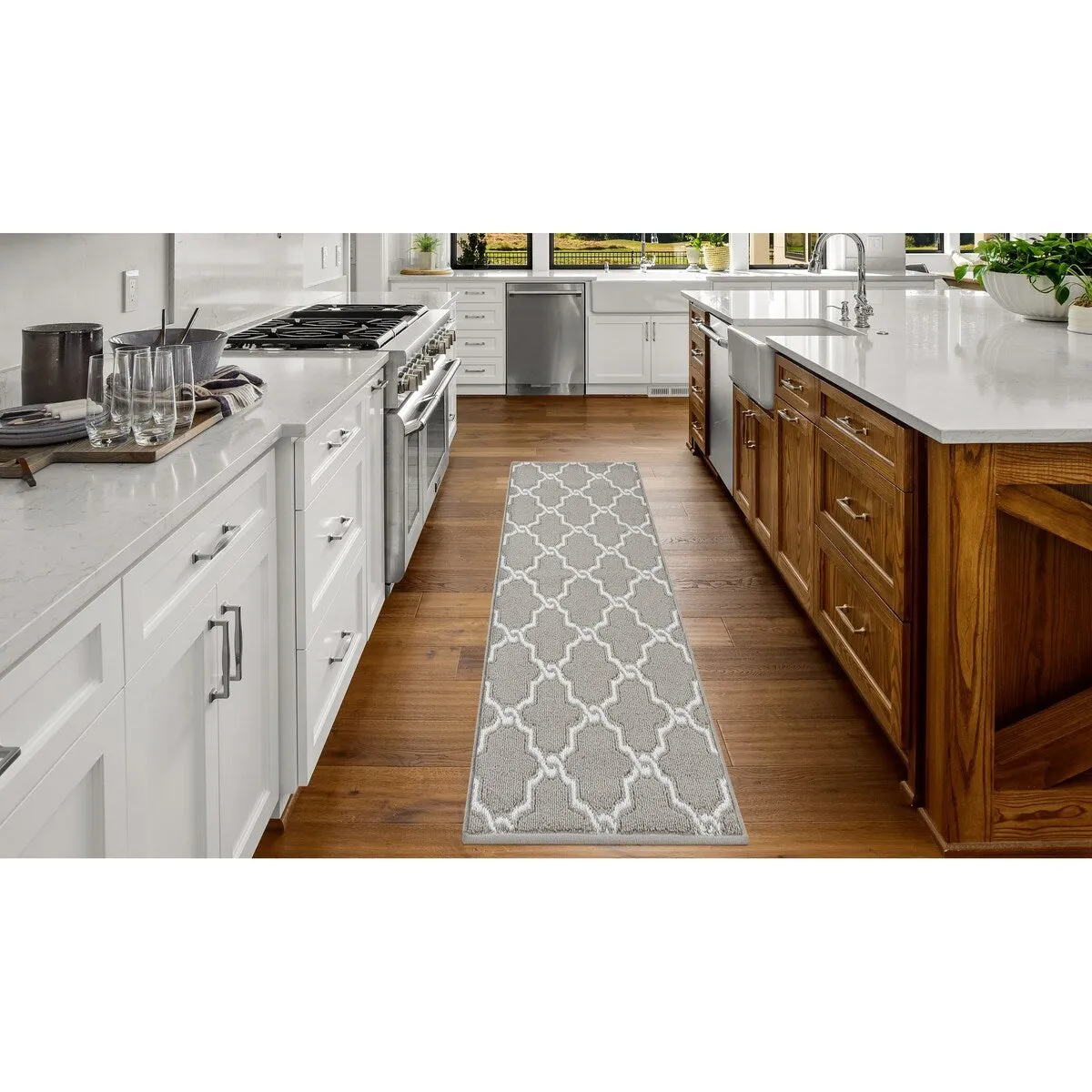 Jean Pierre Tufted Runner Yohan Trellis Rug | Modern Home Dcor Slip-resistant Accent Carpet for Entryway and Hallway